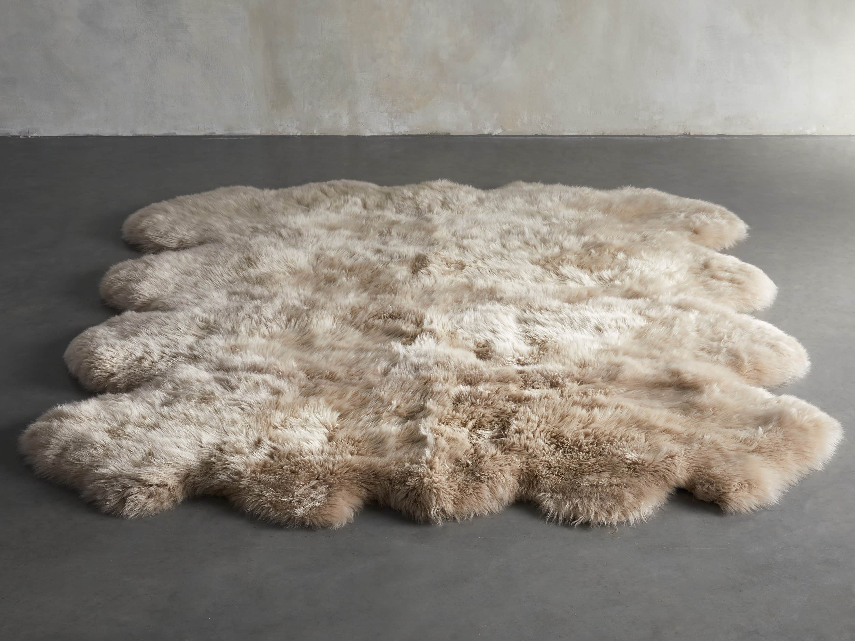 Sheepskin Wool 7' x 6' Rug in Linen, slide 2 of 3