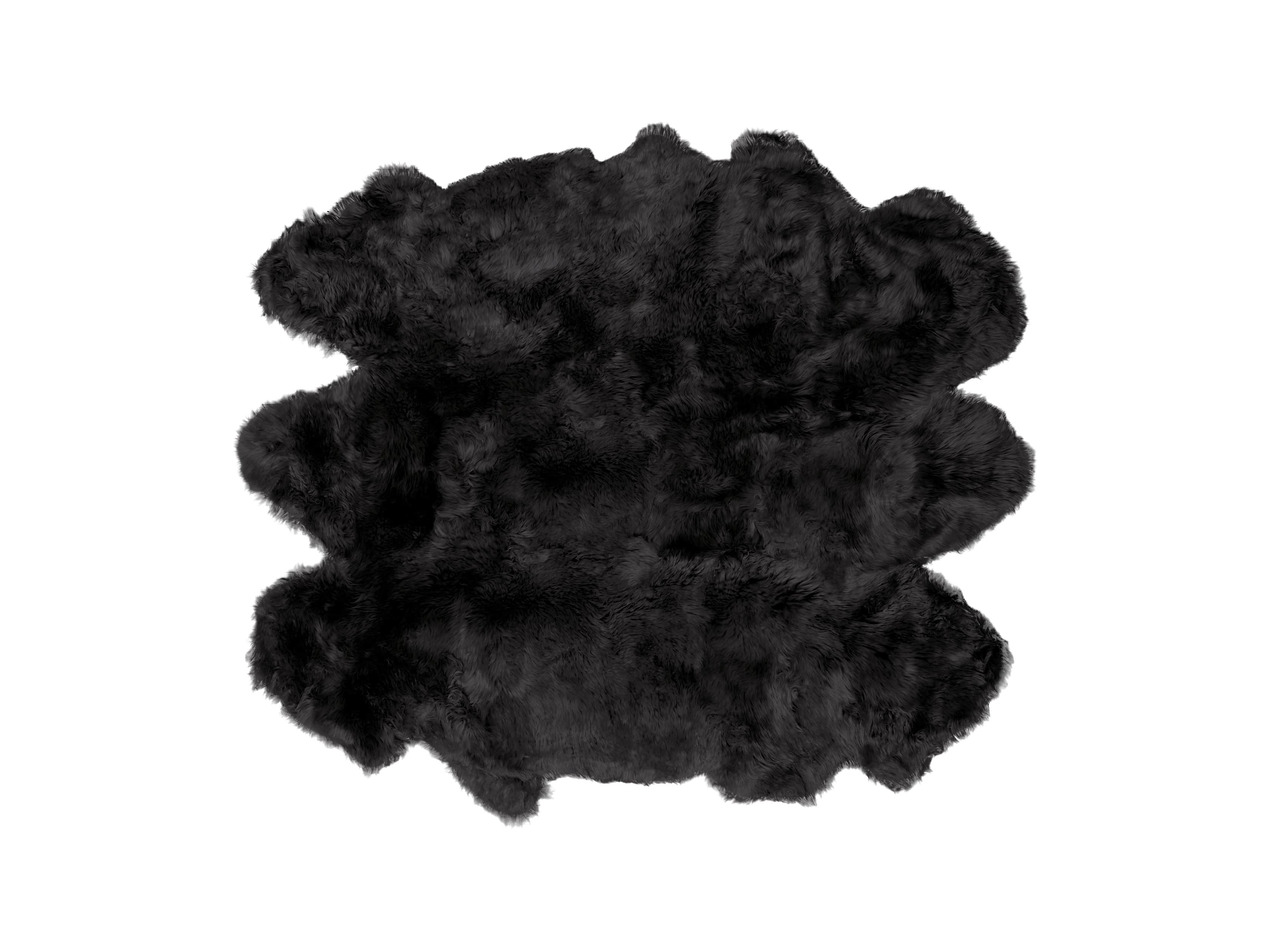 Sheepskin Wool 6' x 5' Rug In Black, slide 2 of 3