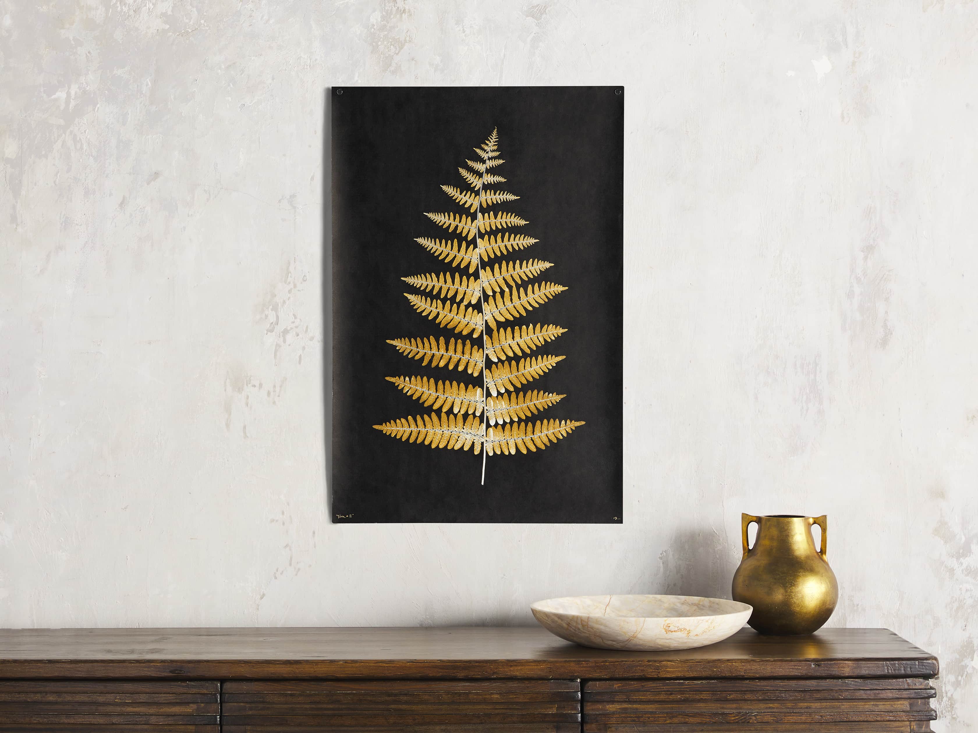 Goldern Fern Framed Print II, slide 1 of 7