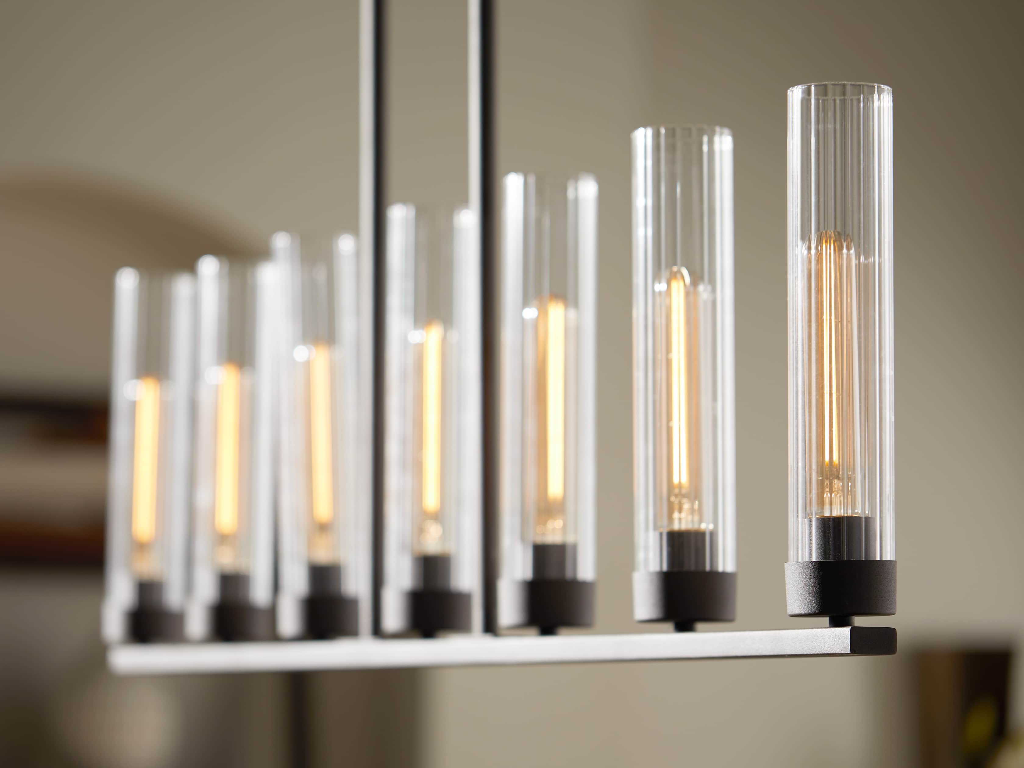 ANDREAS 7-LIGHT LINEAR CHANDELIER IN BRONZE, slide 7 of 9