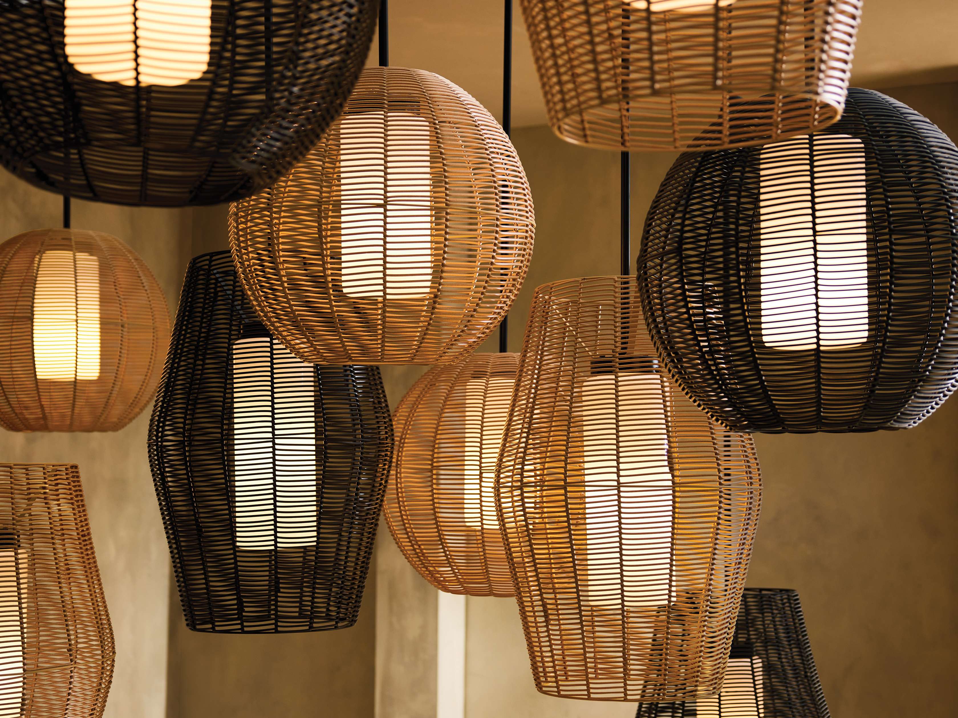 Outdoor woven online pendant light