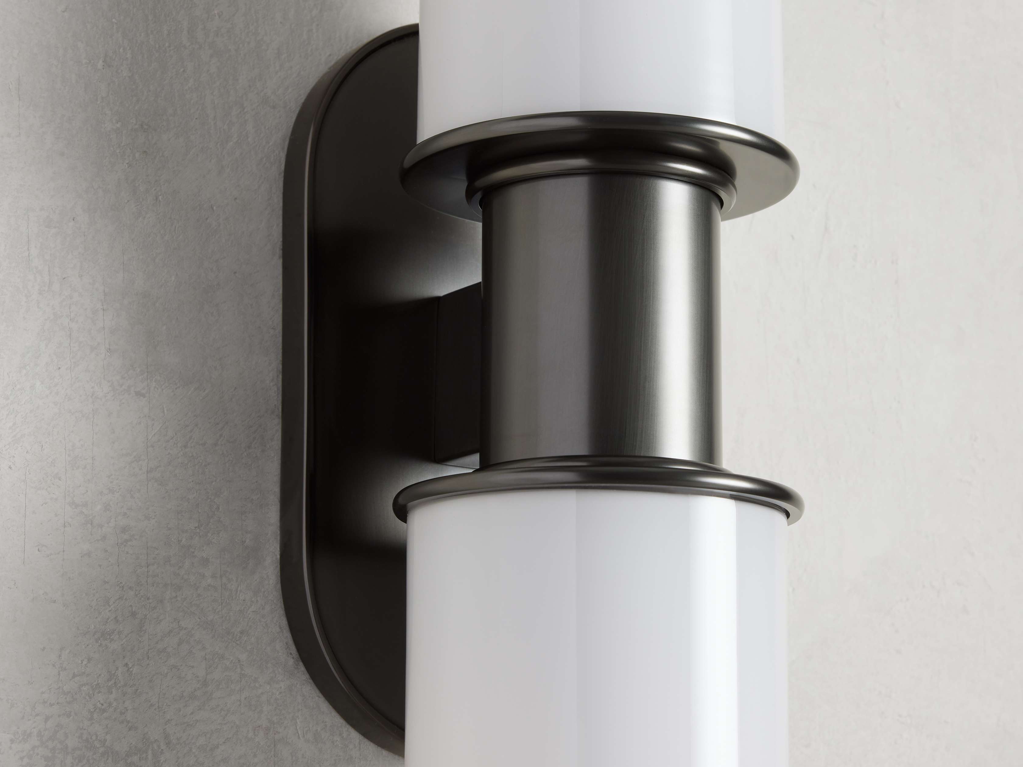 Harlin Bronze Double Sconce in Milk