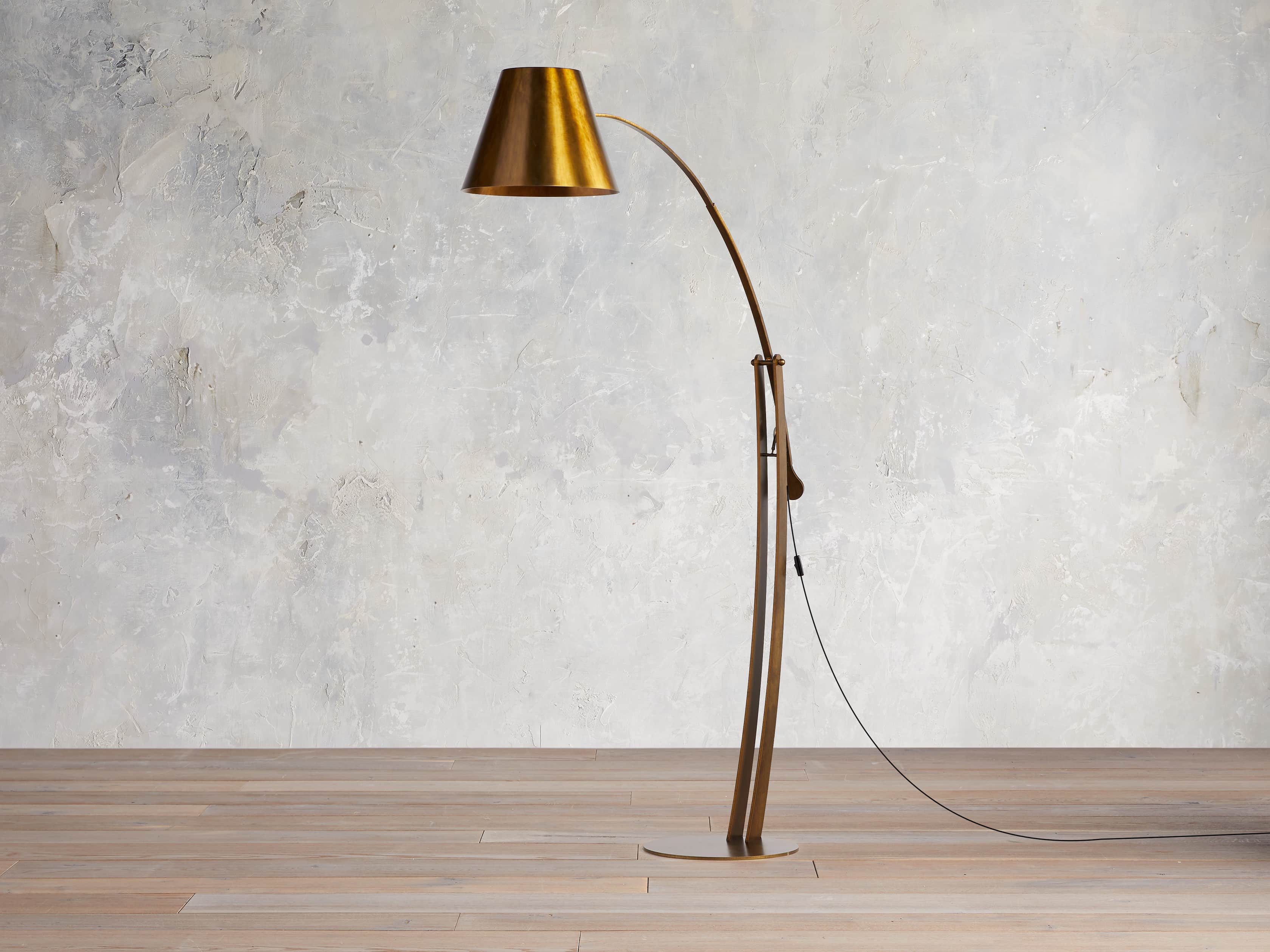 meryl arc brass floor lamp