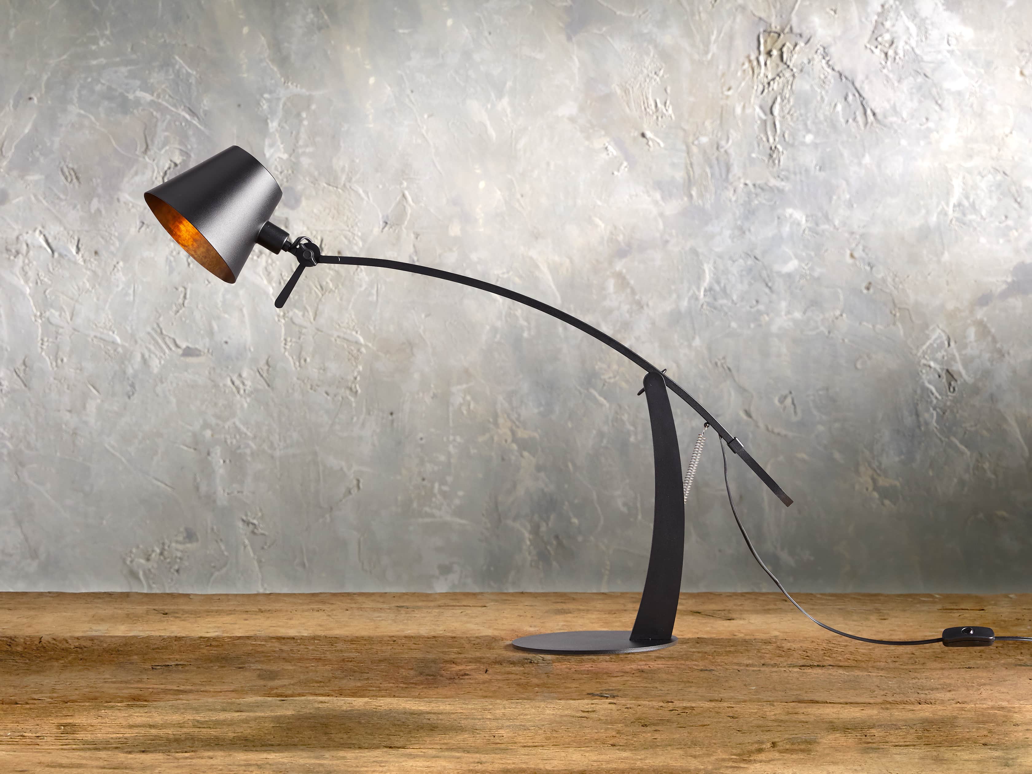 Arcadia Arc Table Lamp in Black, slide 1 of 5