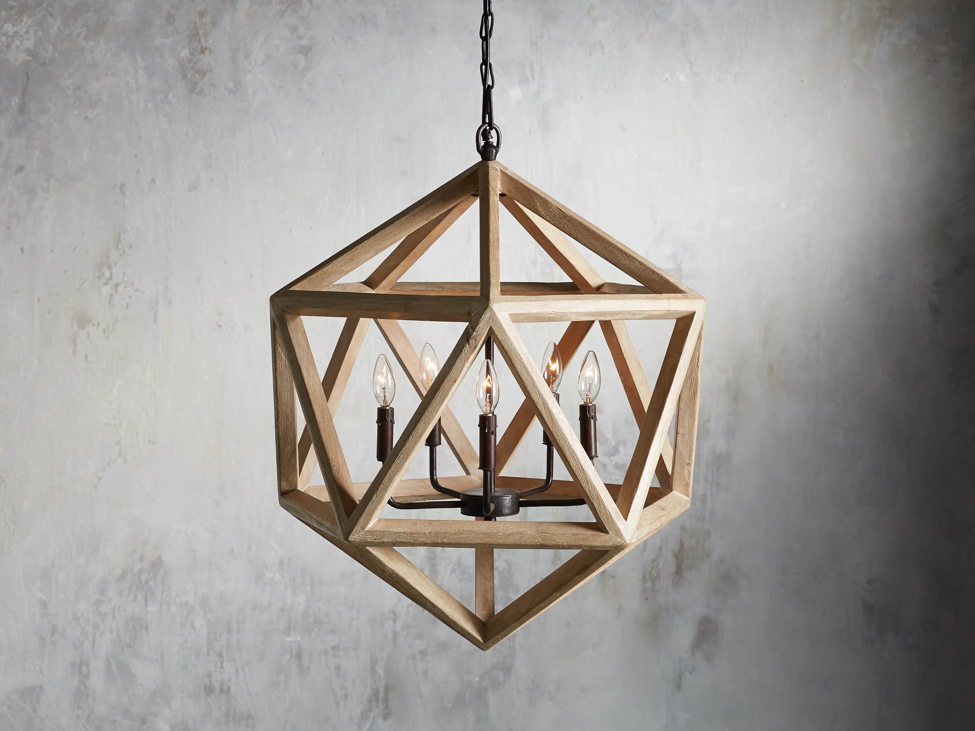 Wooden Geode Chandelier, slide 1 of 5