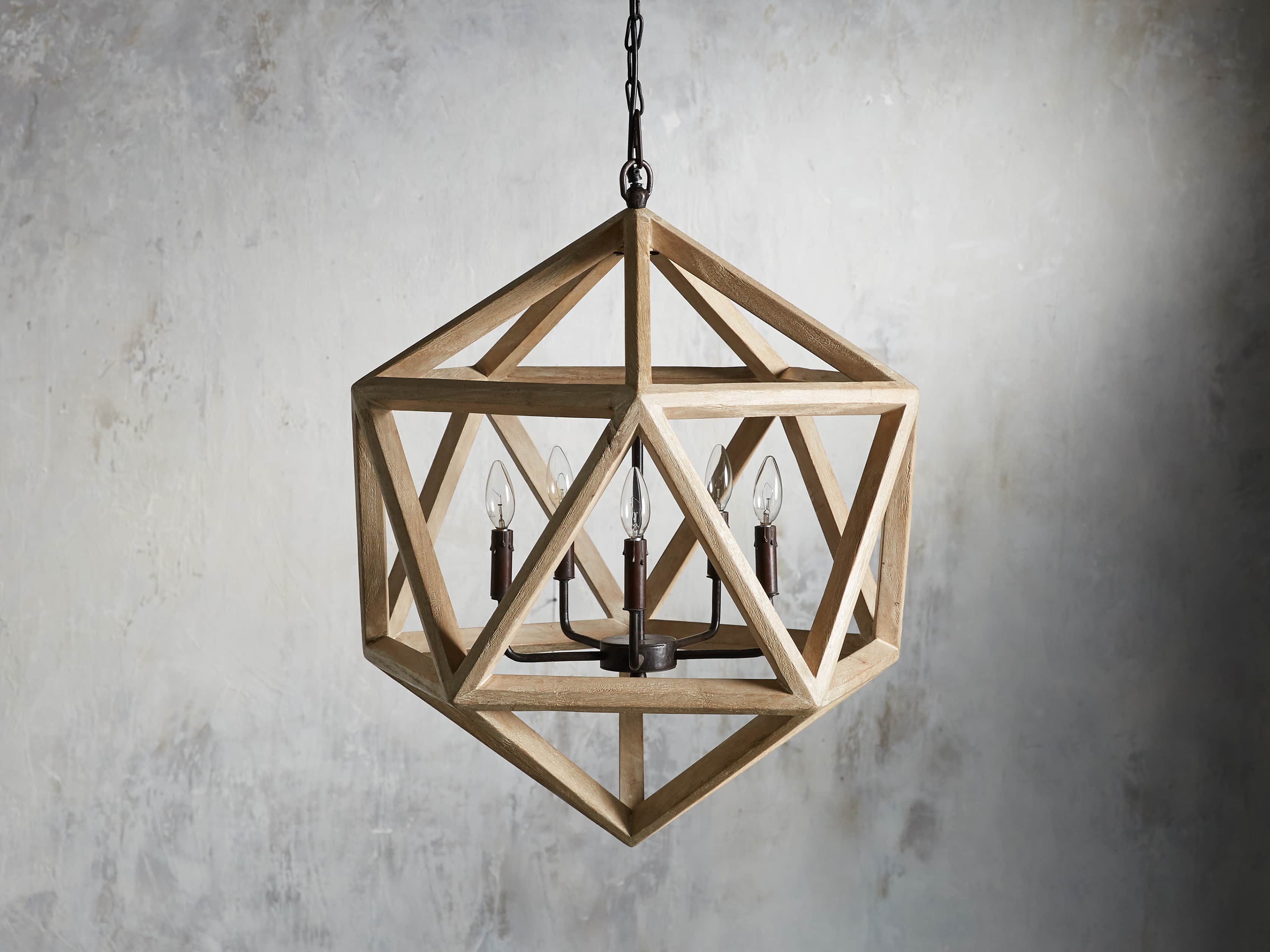 Wooden Geode Chandelier, slide 2 of 5