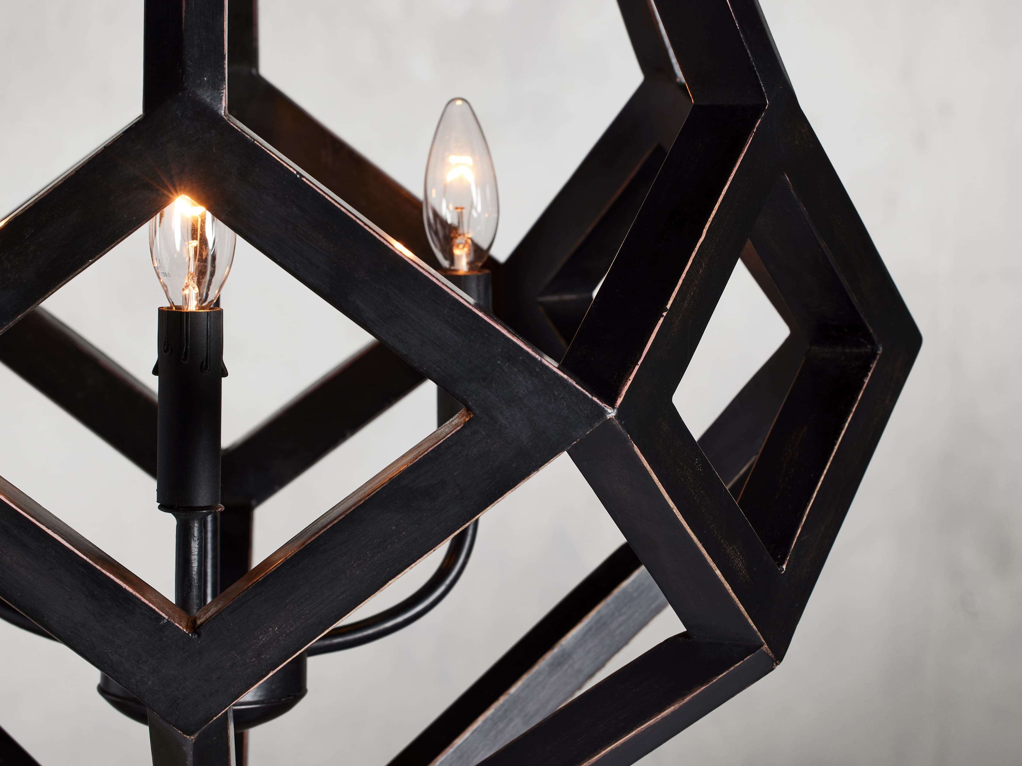 Wooden Prism Chandelier in Black