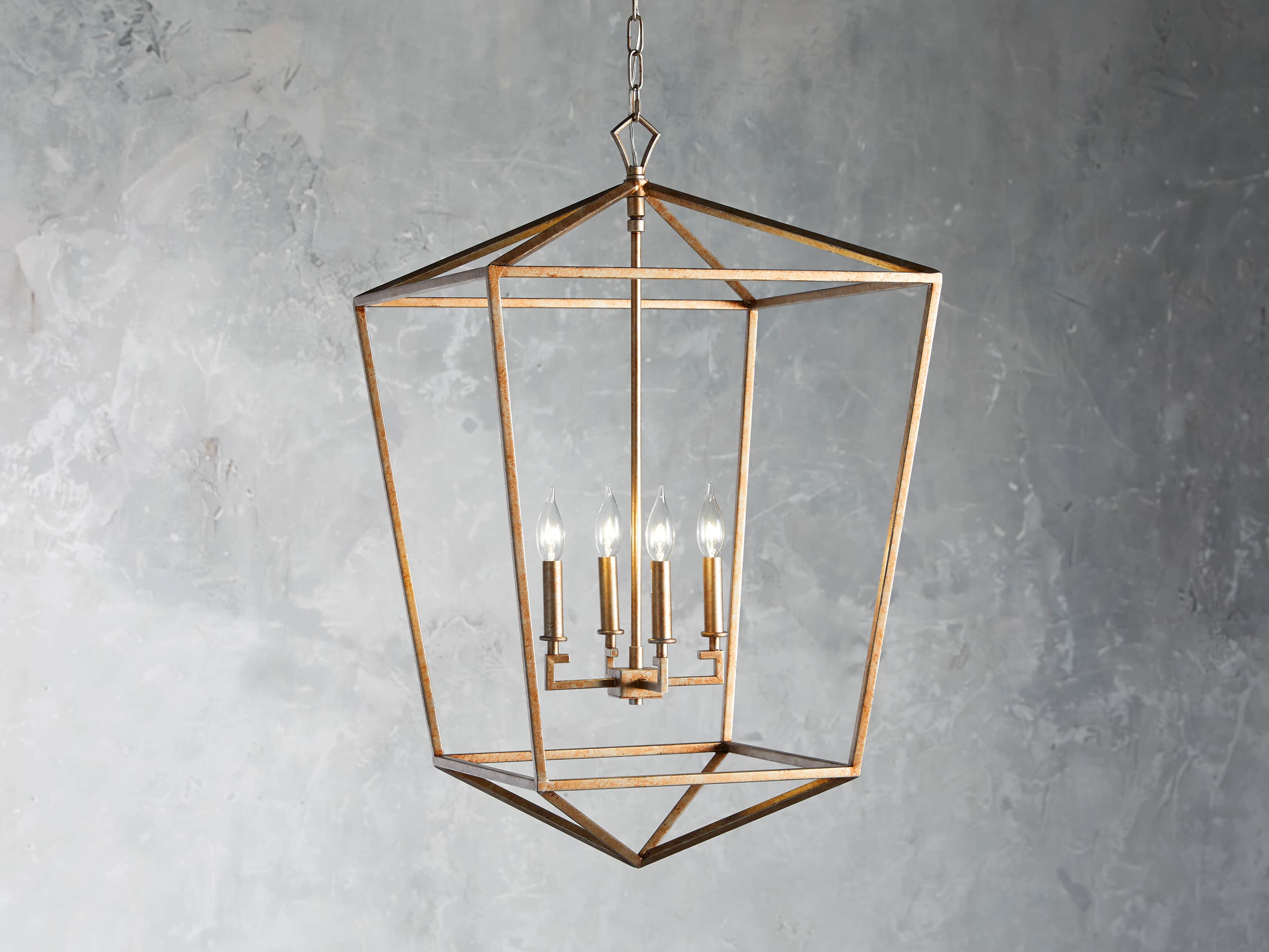 Garnet 33" Chandelier in Antique Brass