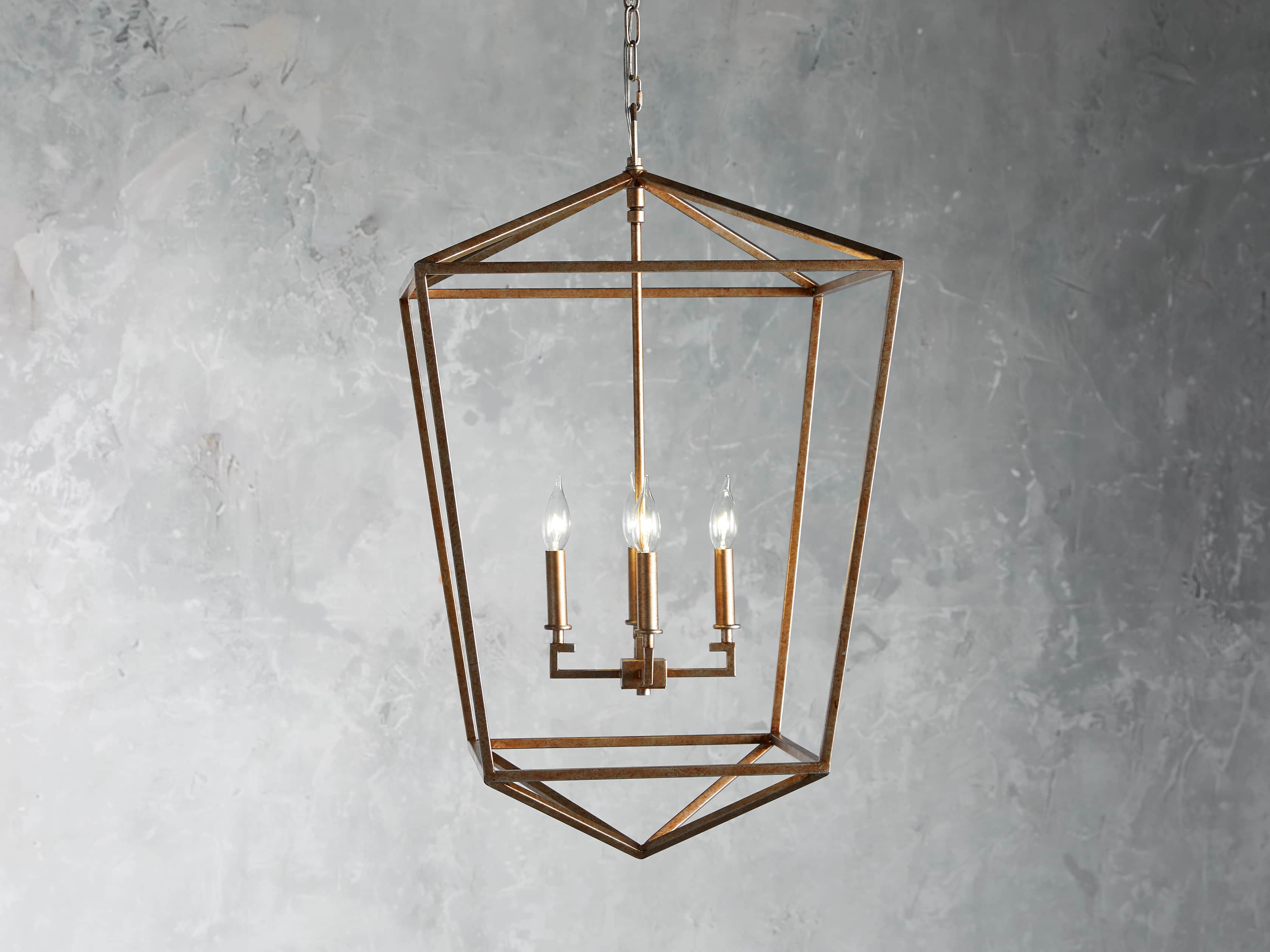 Garnet 33" Chandelier in Antique Brass