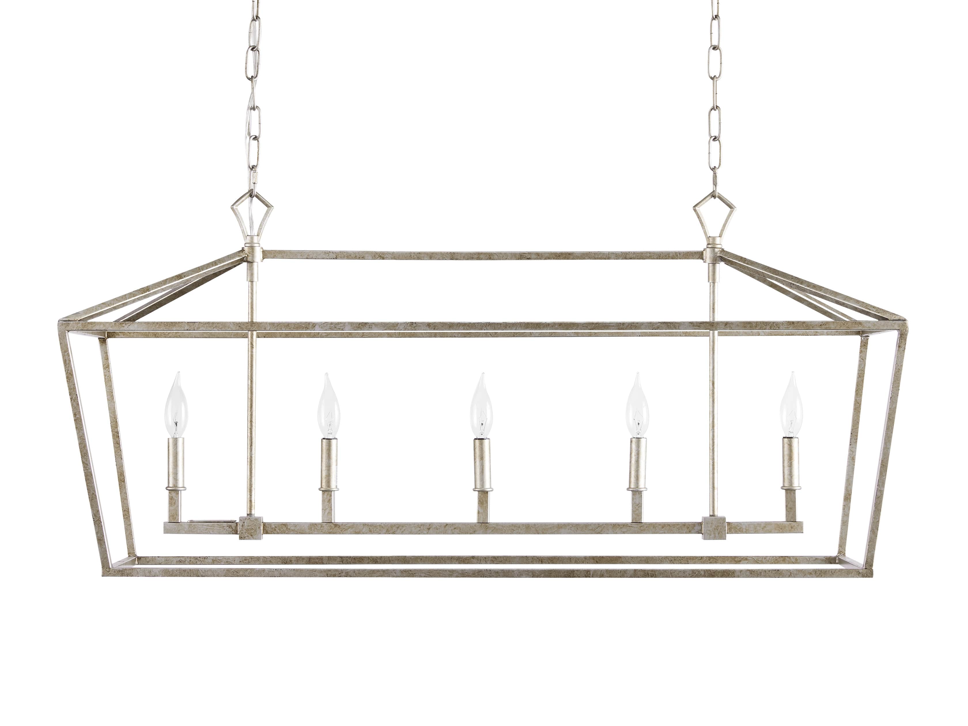 Hemisphere Garnet Rectangular Chandelier in Silver, slide 4 of 4