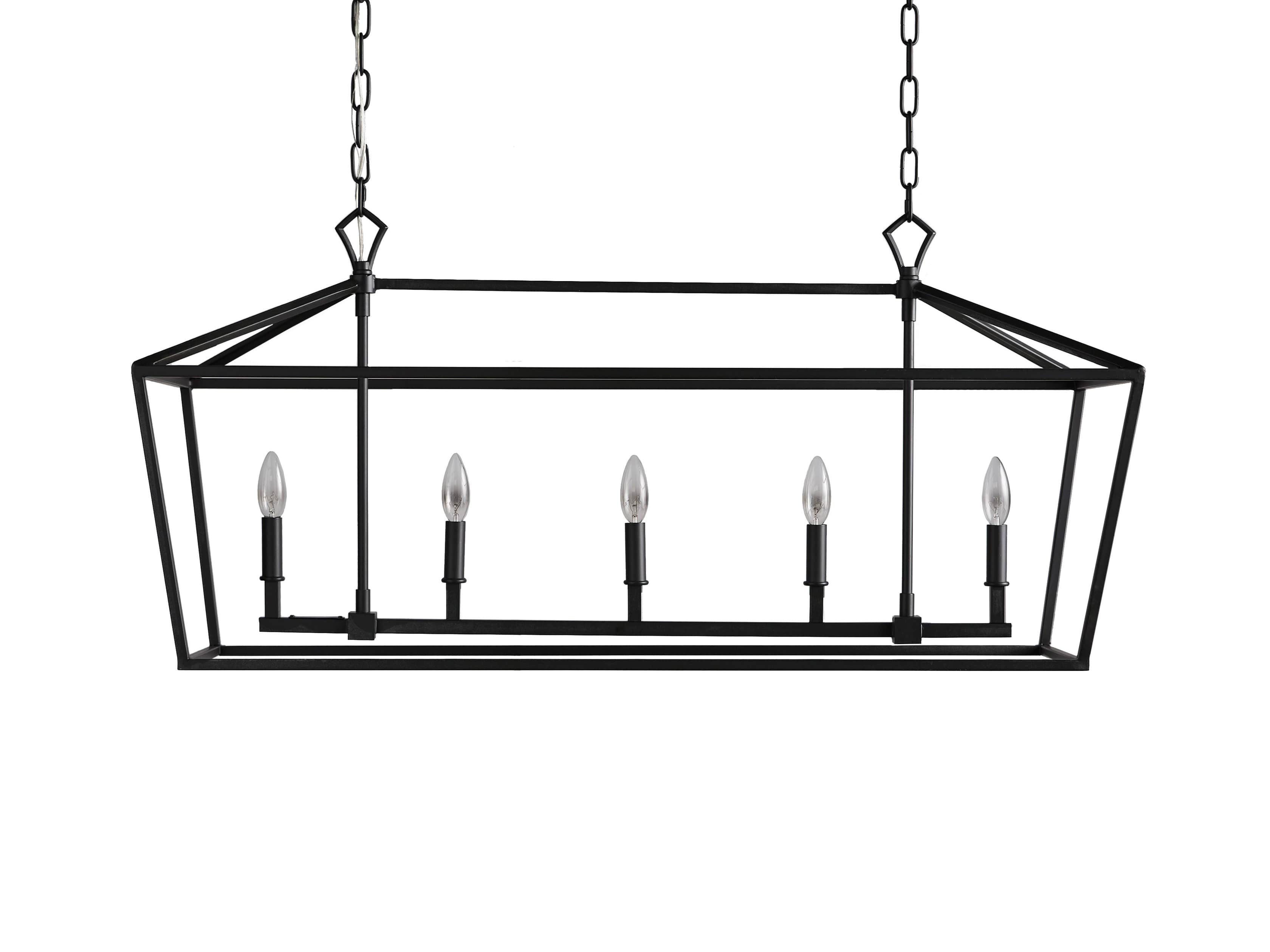 Hemisphere Garnet Rectangular Chandelier