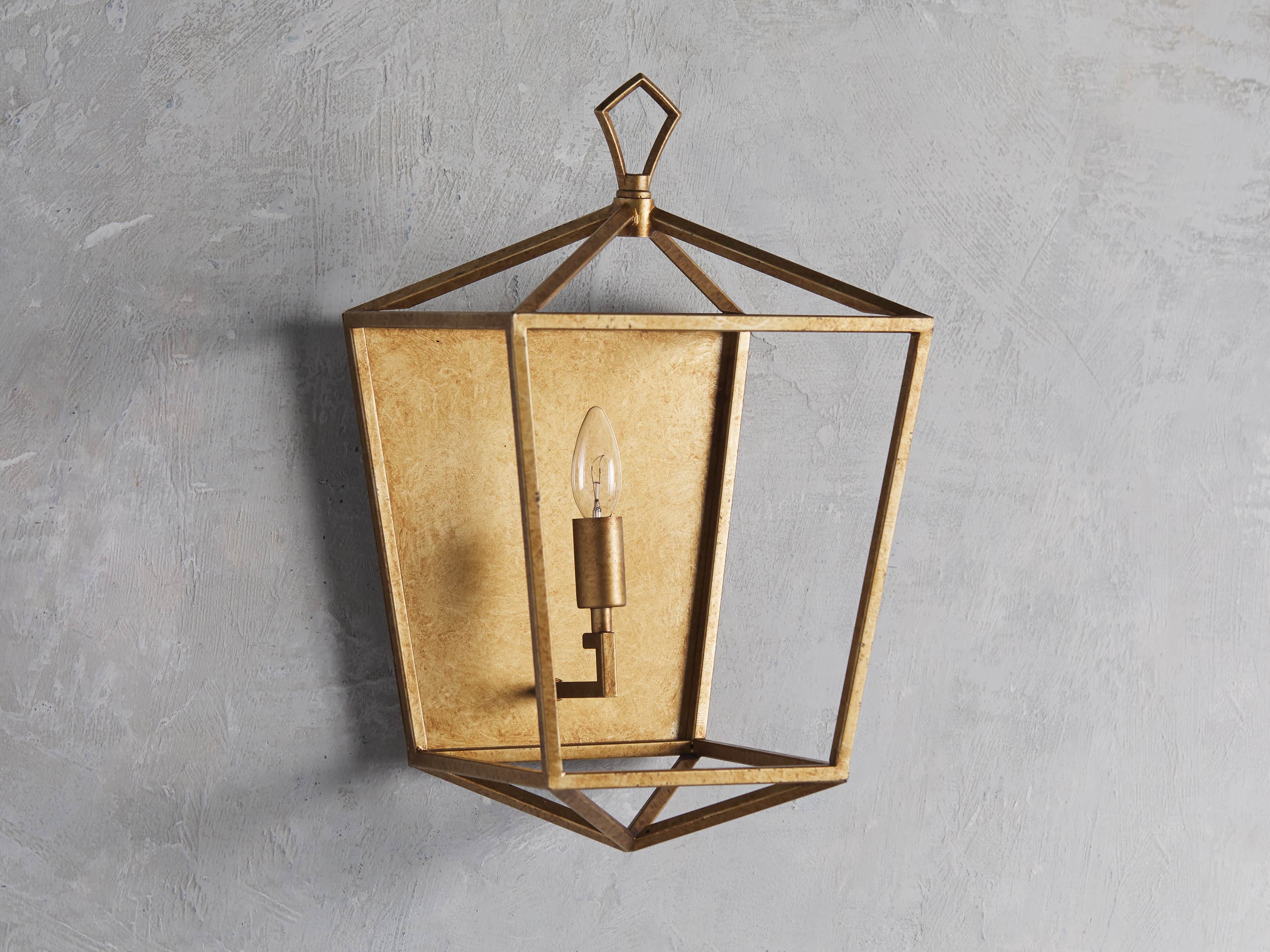 Hemisphere Garnet Wall Sconce in Brass, slide 2 of 7
