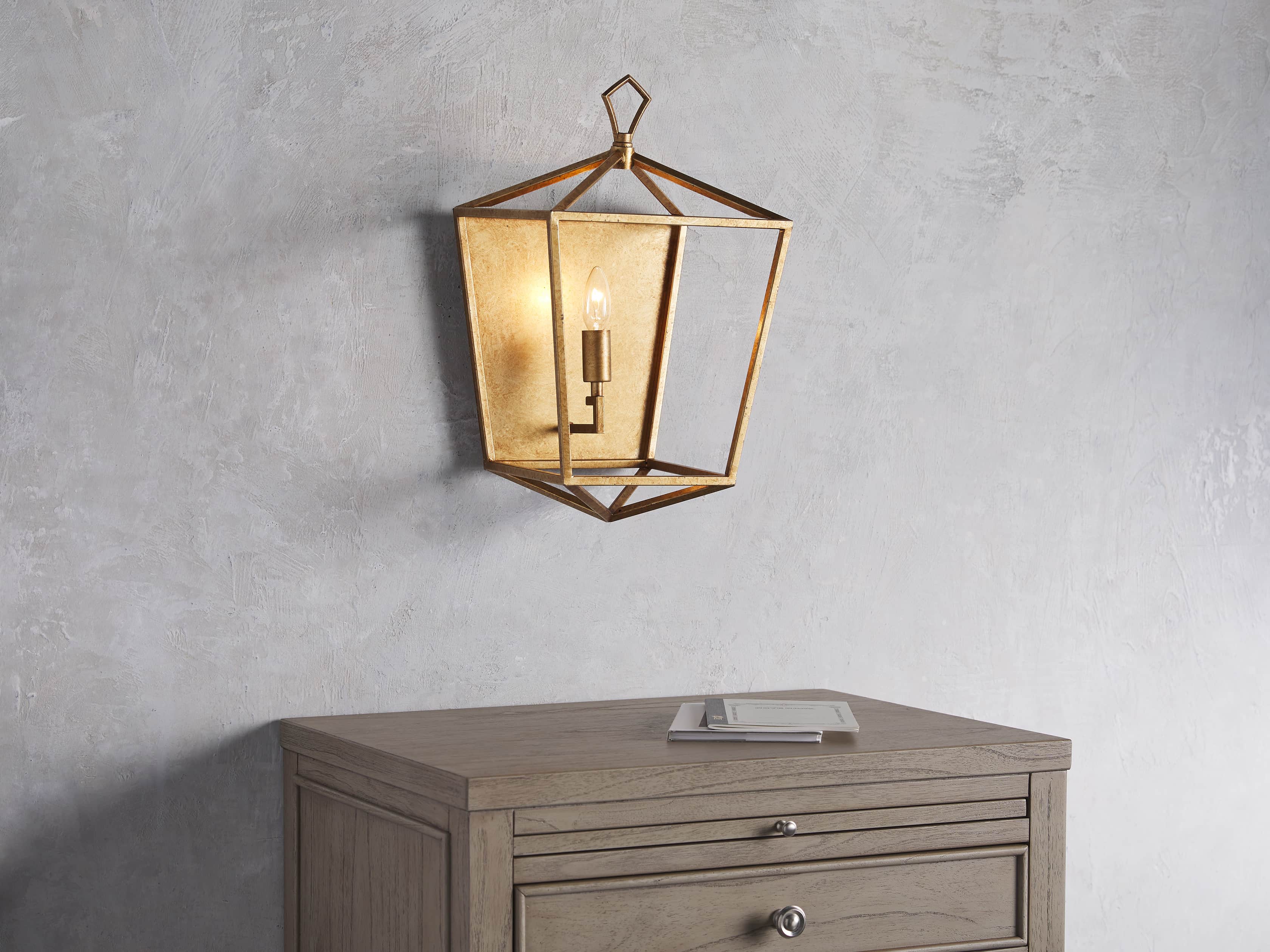 Hemisphere Garnet Wall Sconce in Brass, slide 4 of 7