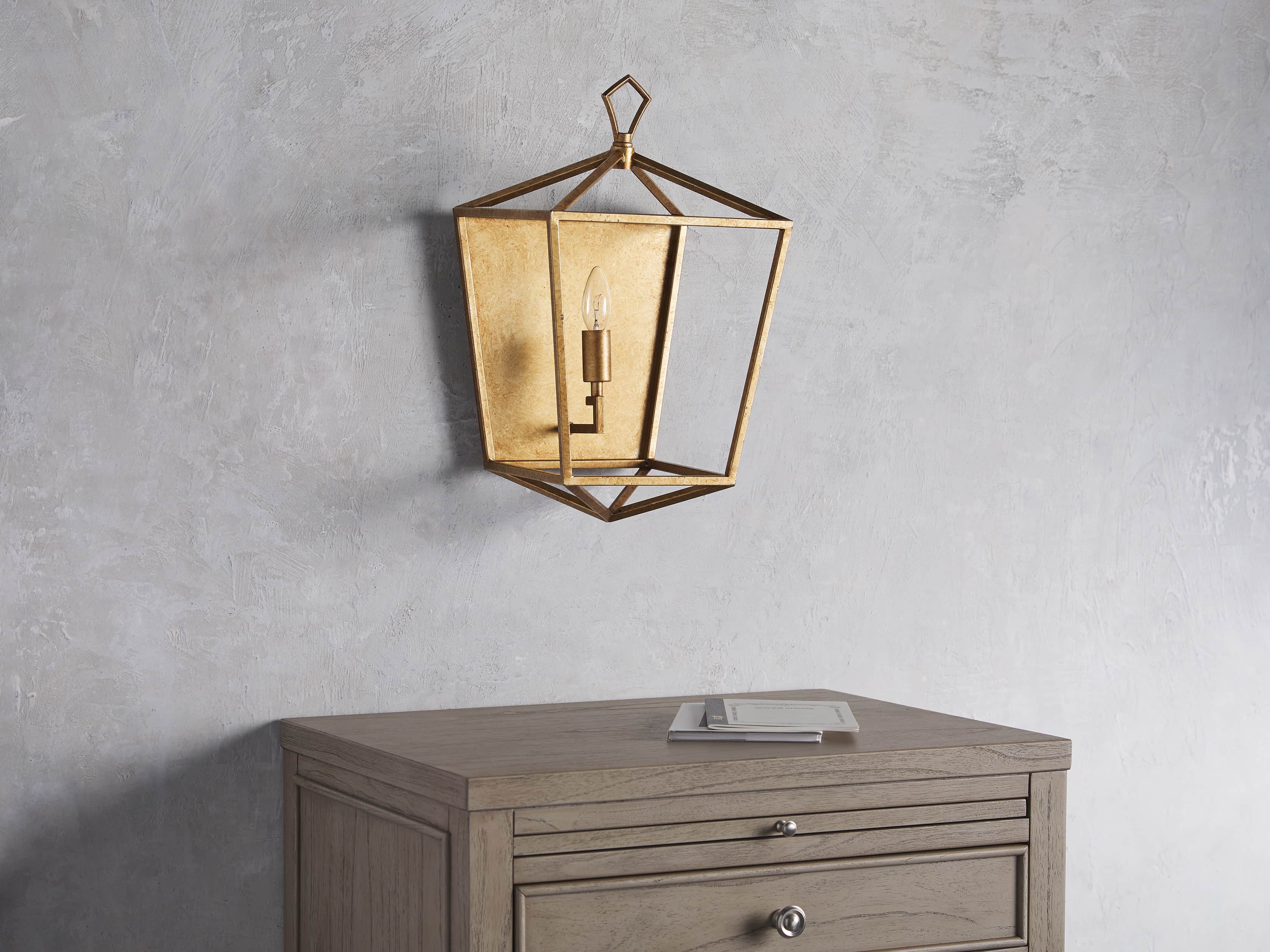 Hemisphere Garnet Wall Sconce in Brass, slide 3 of 7