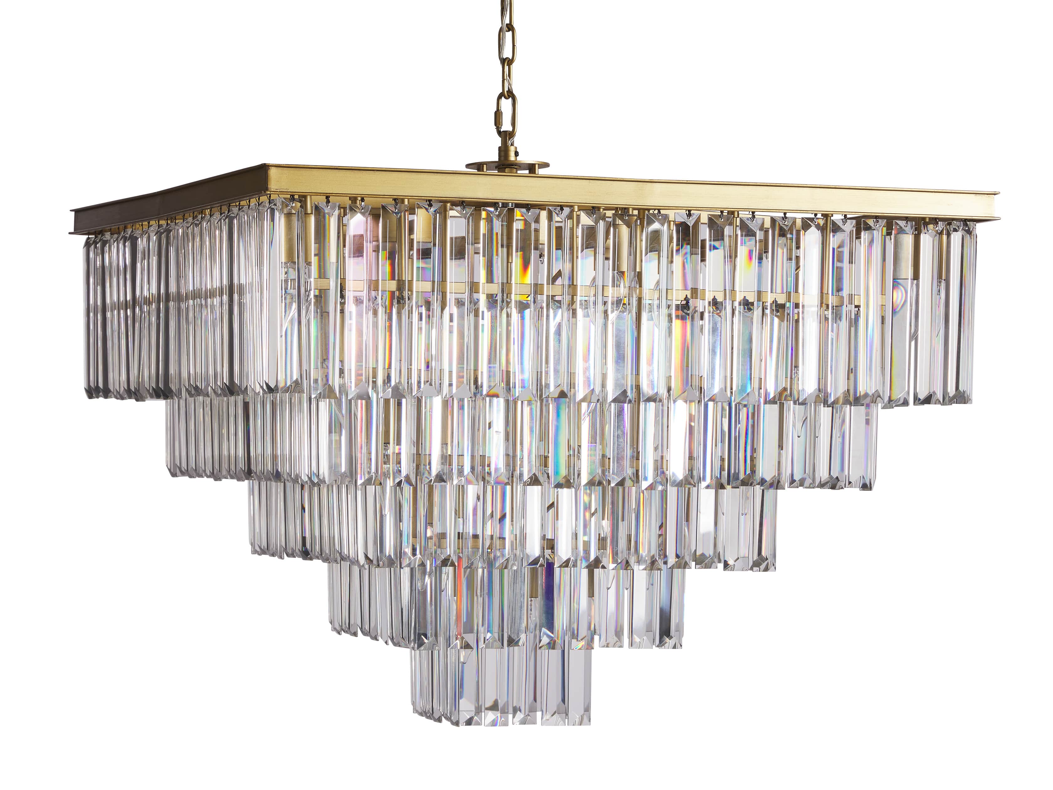 LEYLAND 5-TIER CHANDELIER IN BRASS, slide 6 of 6