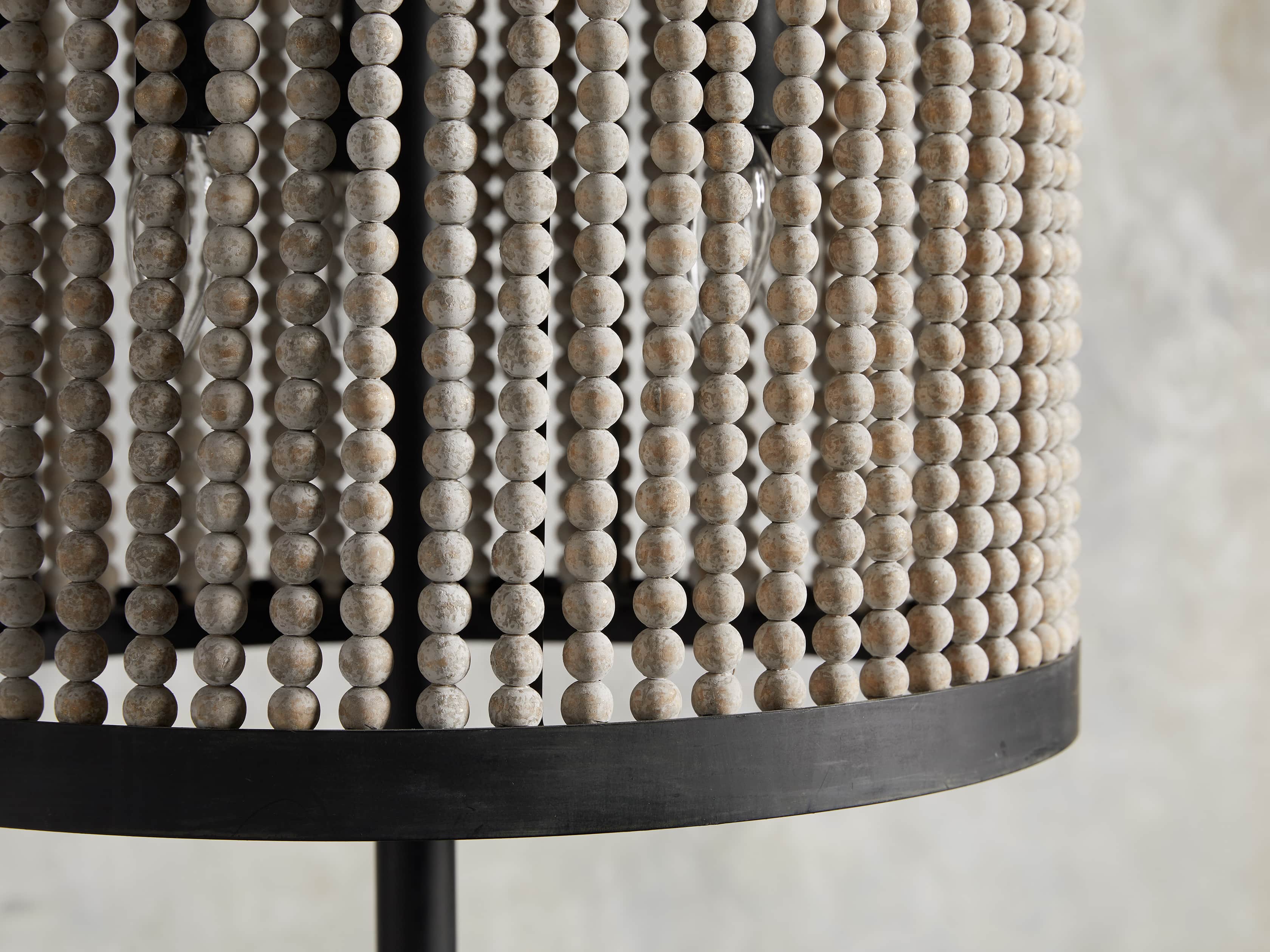 Wood bead online floor lamp