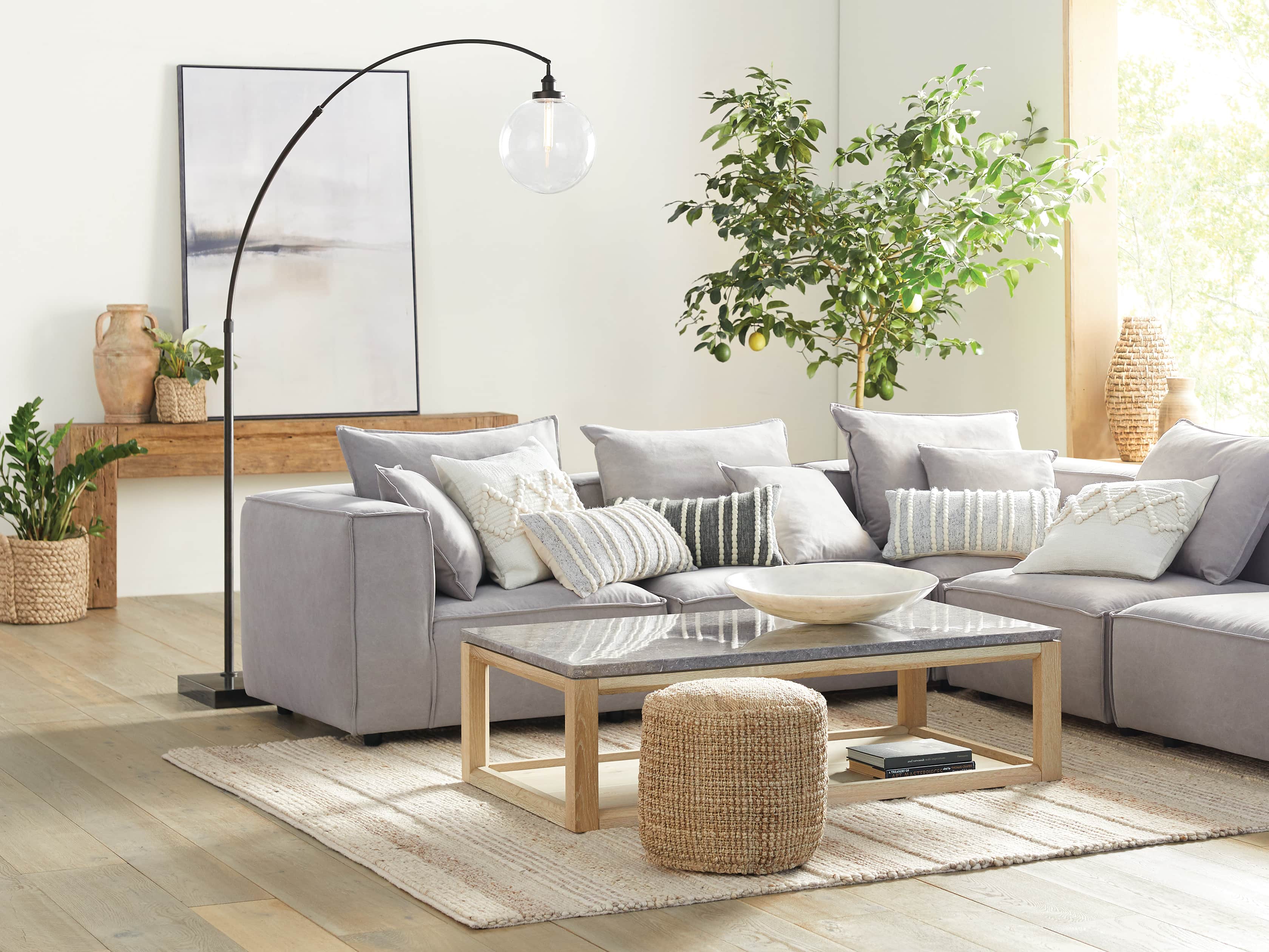 ARC FLOOR LAMP WITH GLASS SHADE IN BRONZE, slide 5 of 6