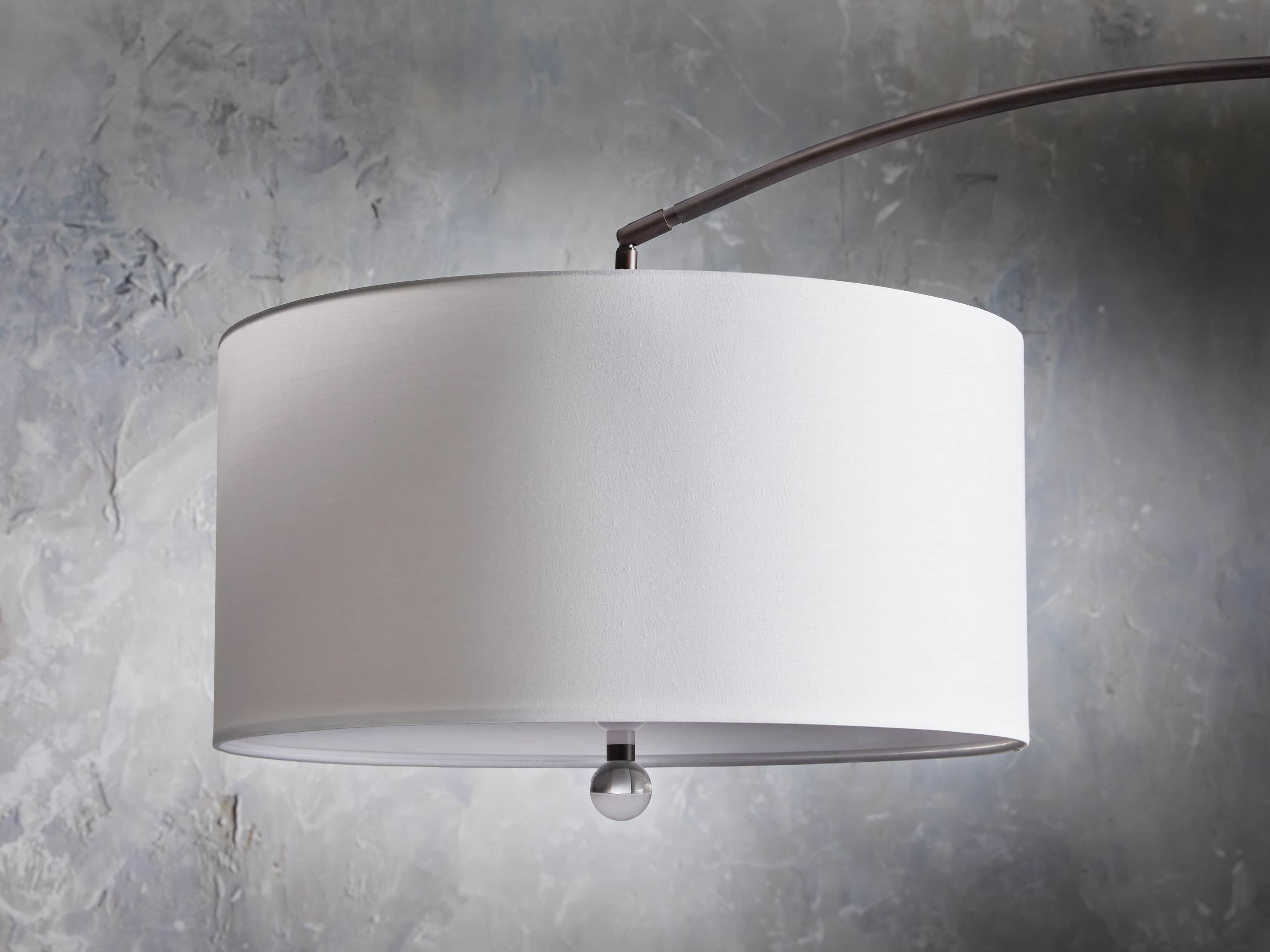 ARC FLOOR LAMP WITH DRUM SHADE IN BRONZE, slide 4 of 6