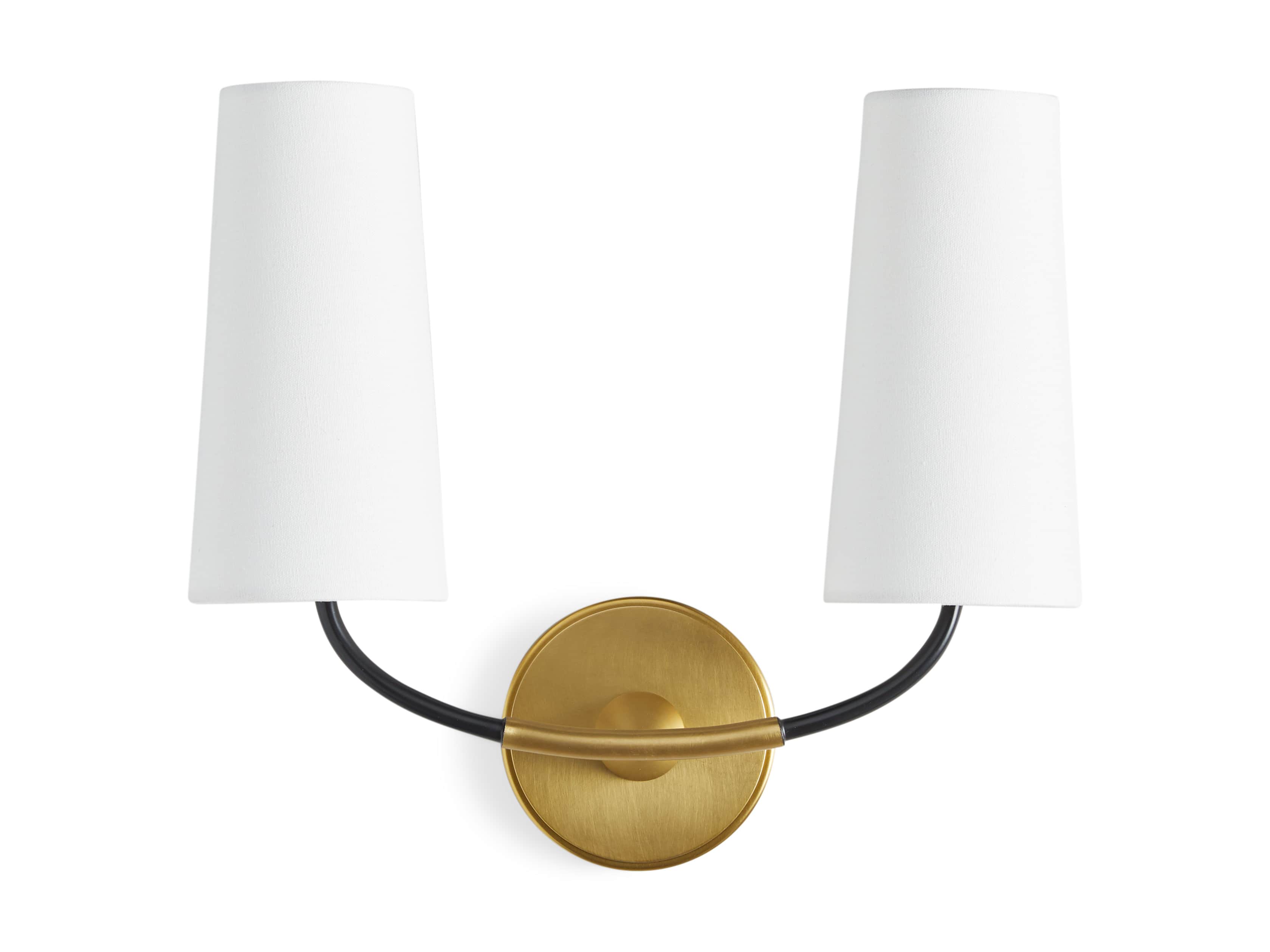 LENNON SCONCE W/ WHITE SHADES, slide 7 of 7