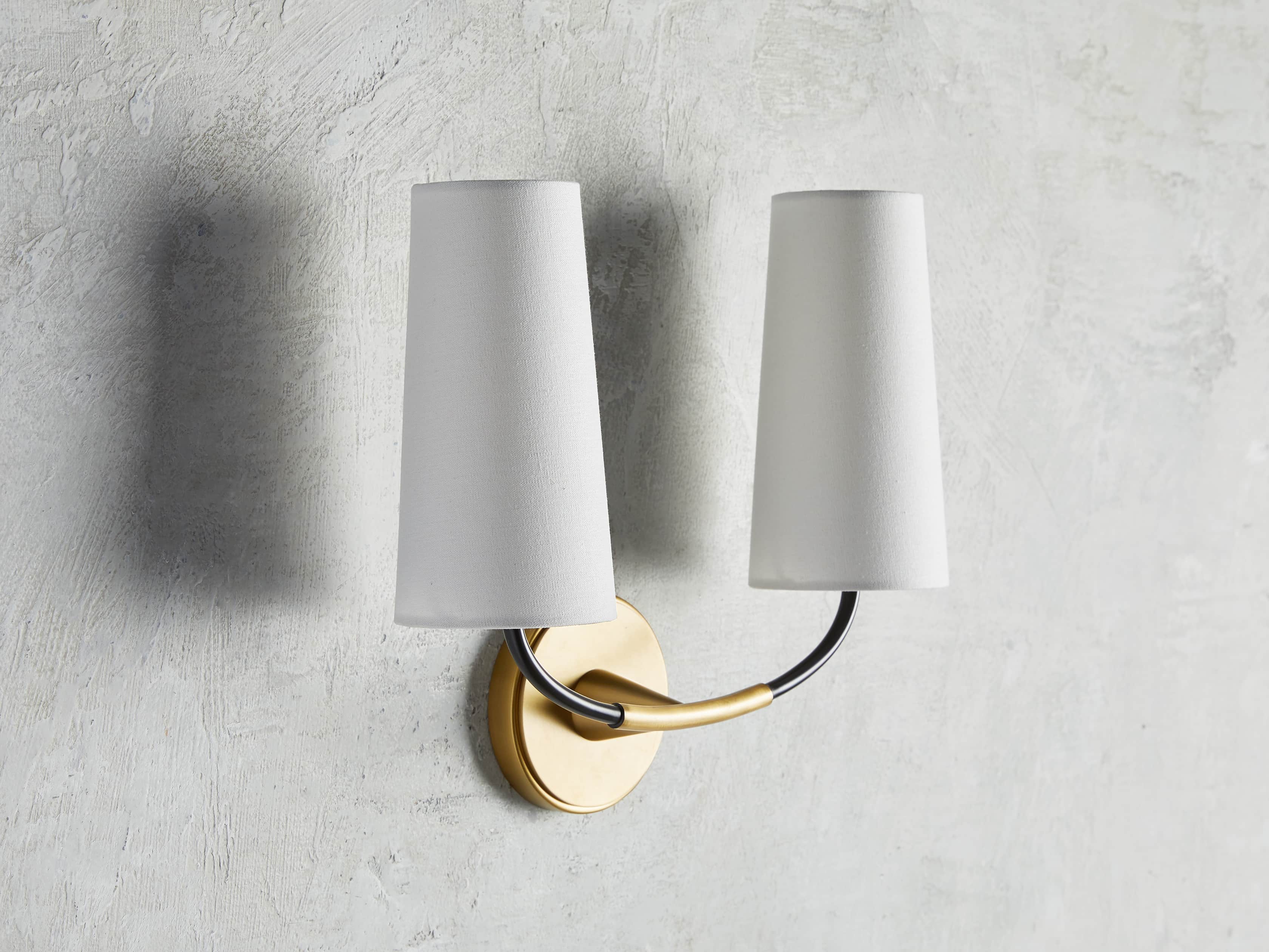 LENNON SCONCE W/ WHITE SHADES, slide 2 of 7