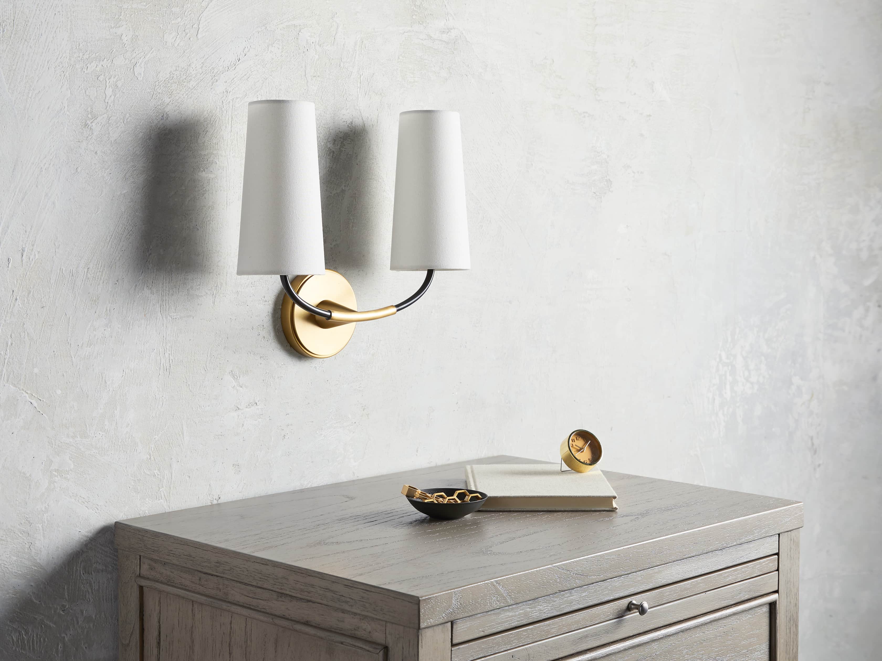 LENNON SCONCE W/ WHITE SHADES, slide 4 of 7