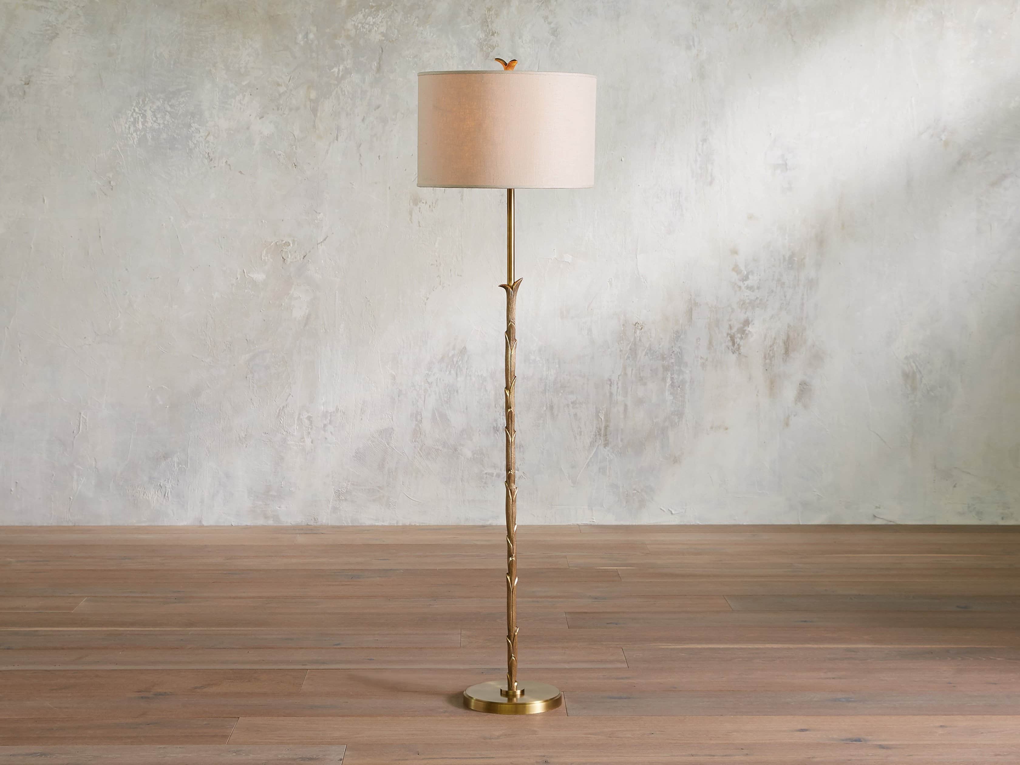 Flora 17" Floor Lamp with Ivory Shade, slide 1 of 6