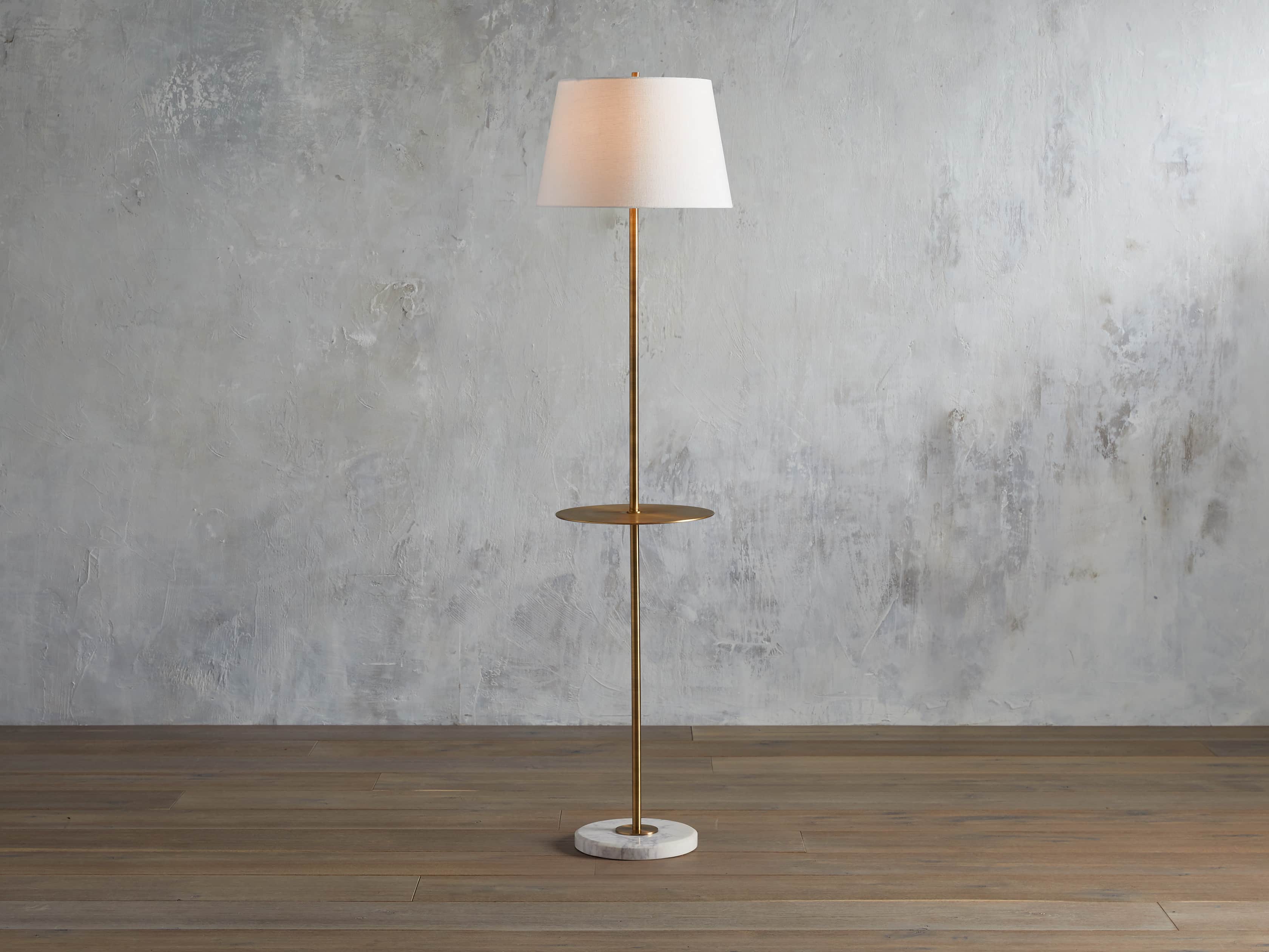 Kellen Antiqued Brass Floor Lamp