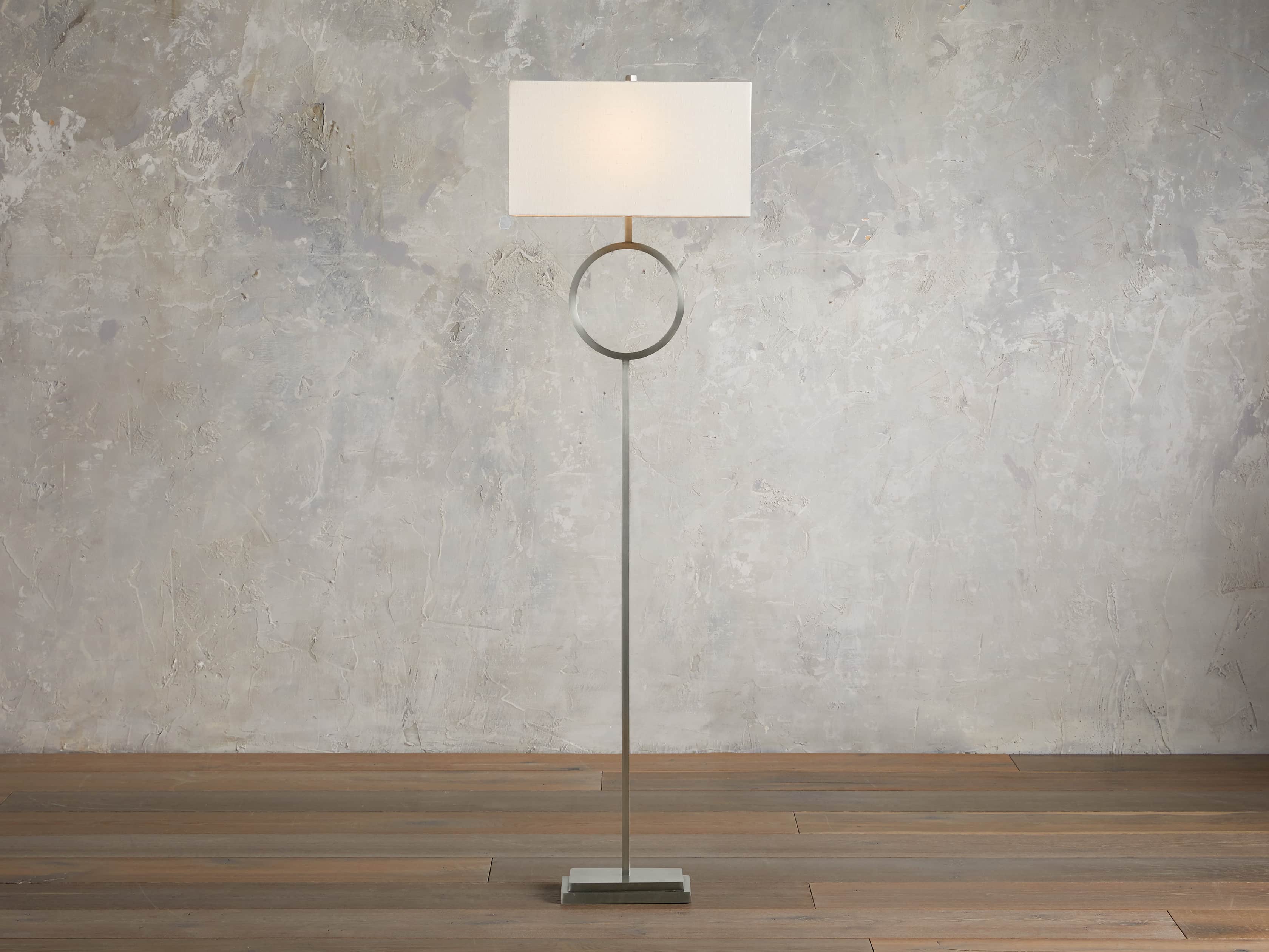 Rhys Nickel Floor Lamp, slide 1 of 5