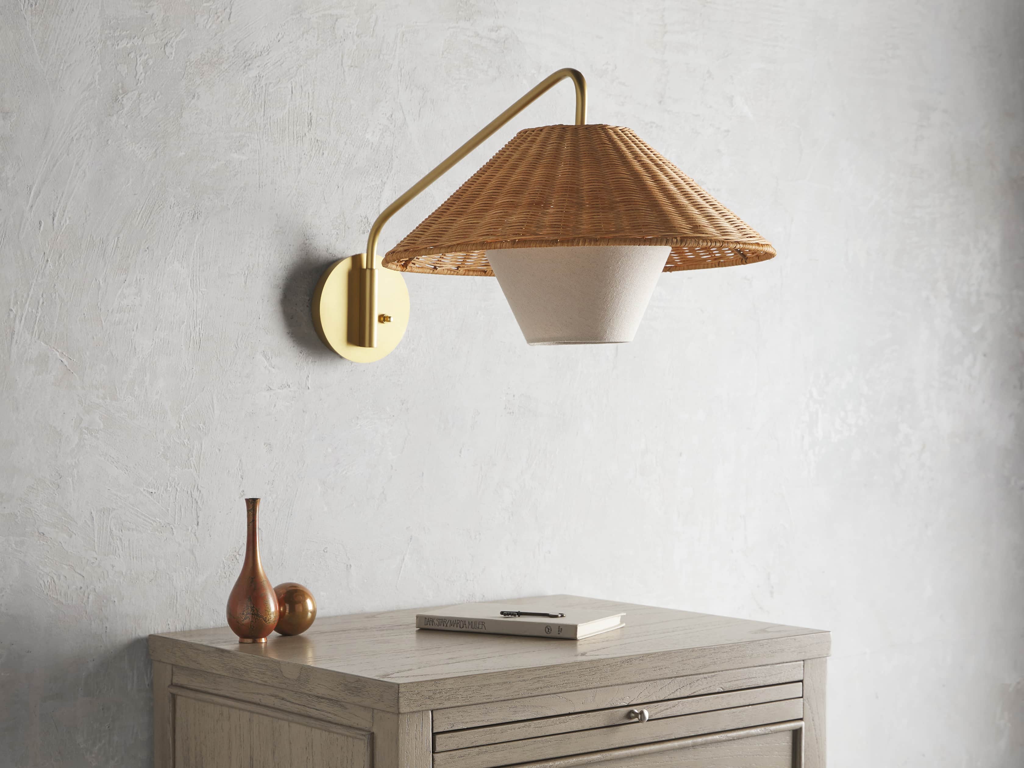 Farrah Rattan Wall Sconce, slide 4 of 6