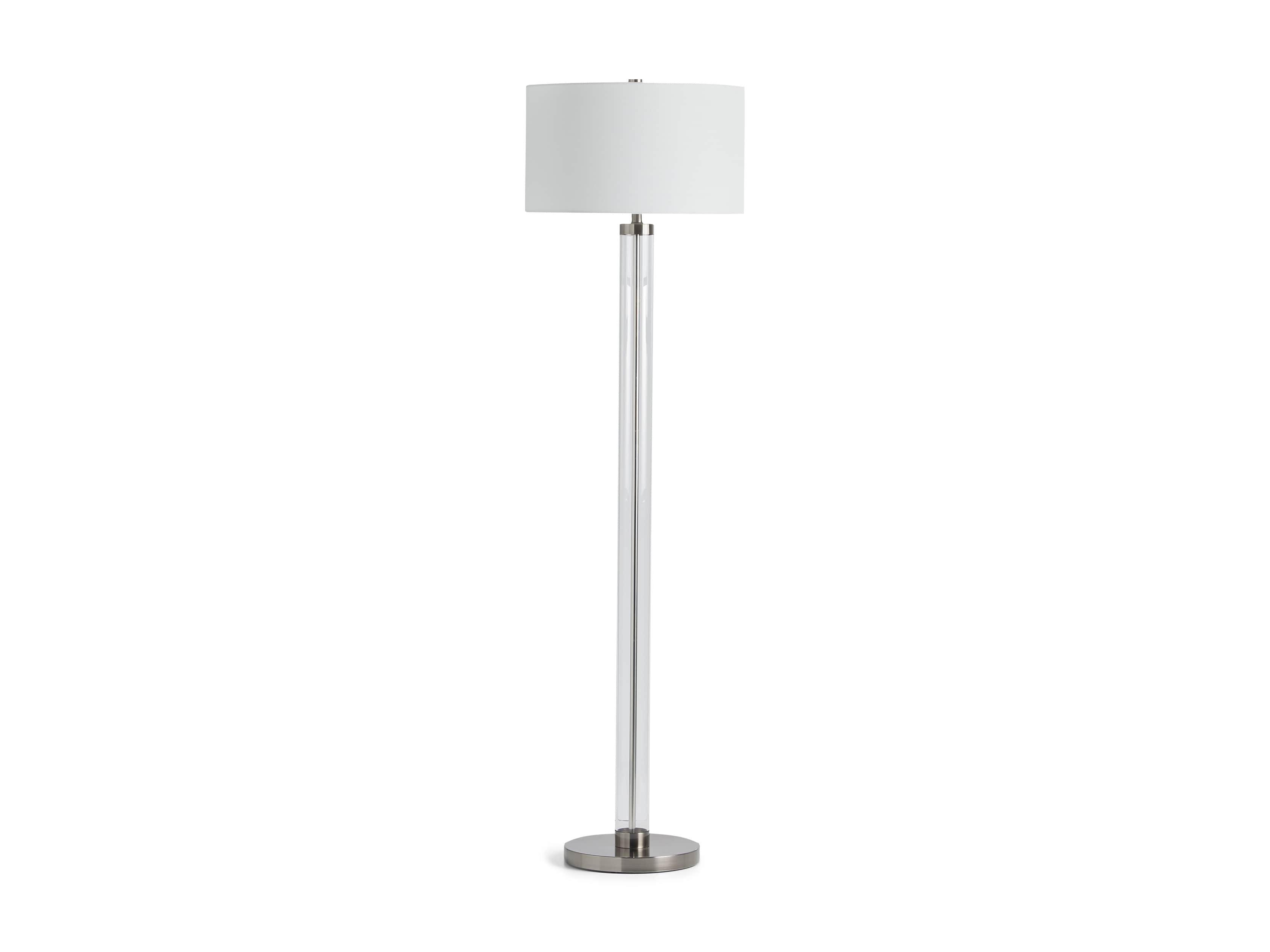 Glass Column Nickel Floor Lamp, slide 4 of 4