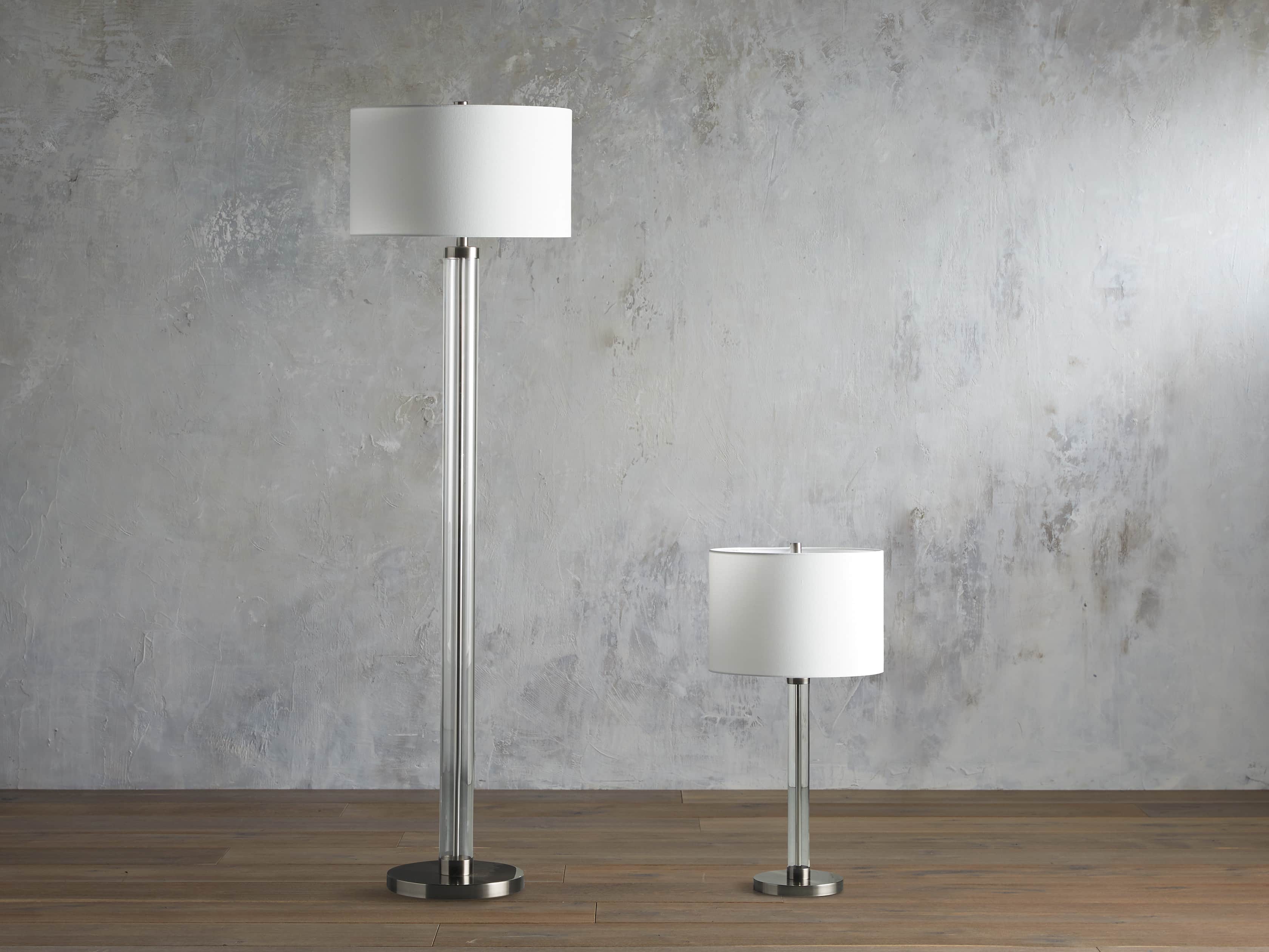 Glass Column Nickel Table Lamp, slide 3 of 4