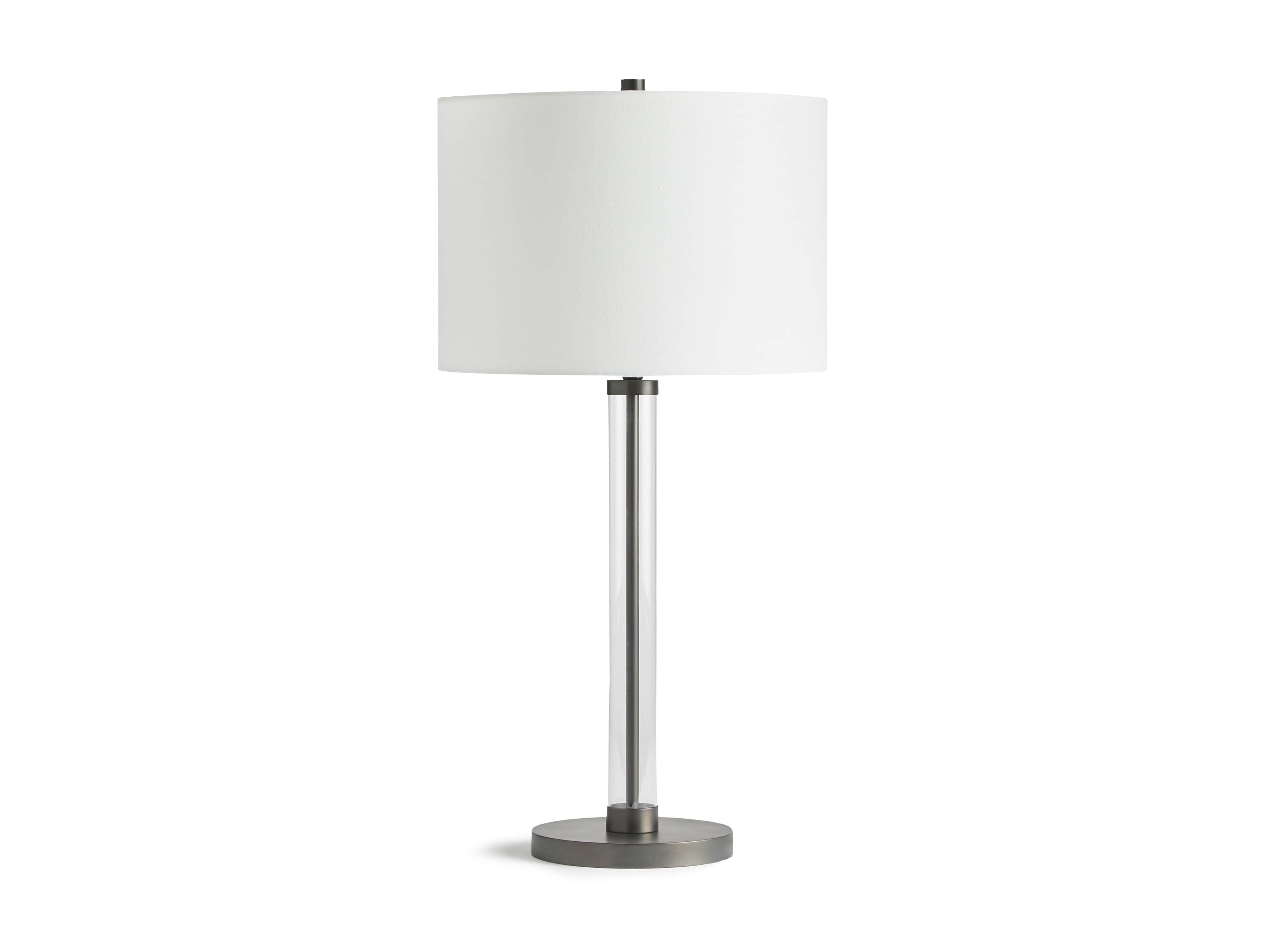 glass column table lamp