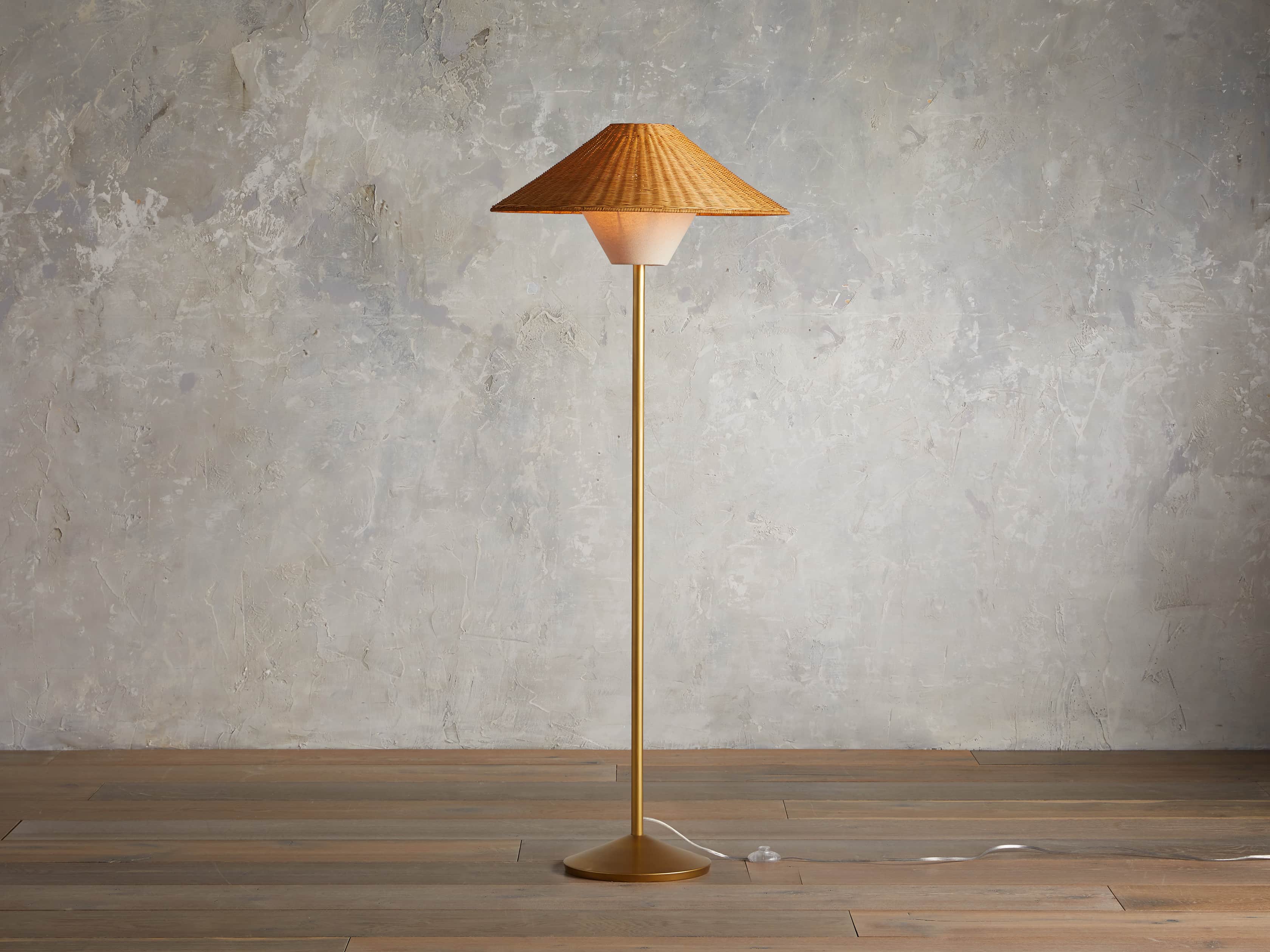 Farrah Rattan Floor Lamp, slide 1 of 6