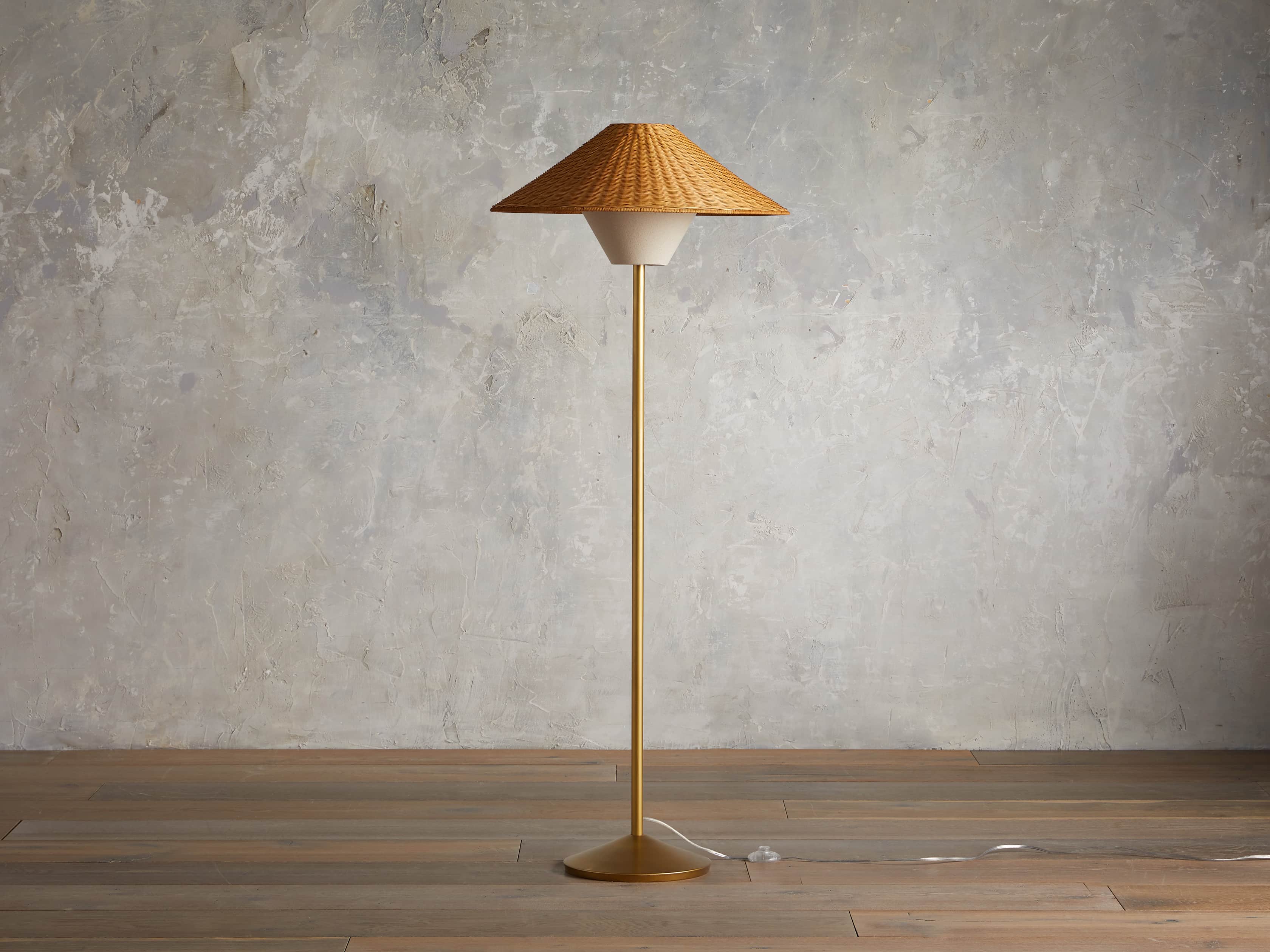 Farrah Rattan Floor Lamp, slide 2 of 6