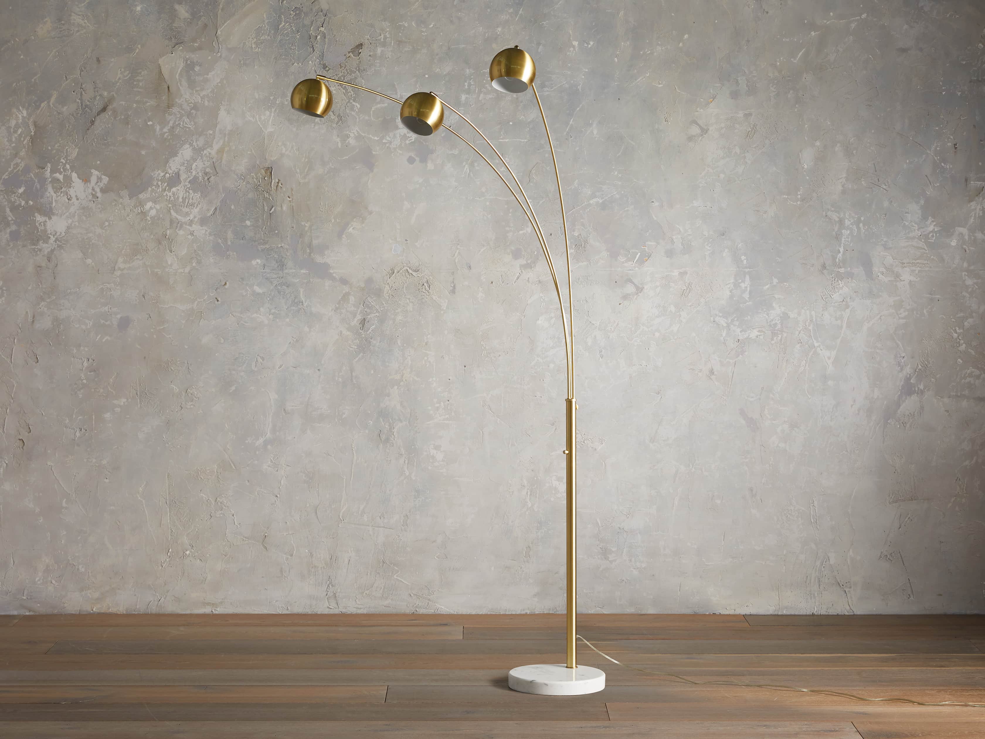 Astin 3-Arm Brass Arc Lamp, slide 2 of 4