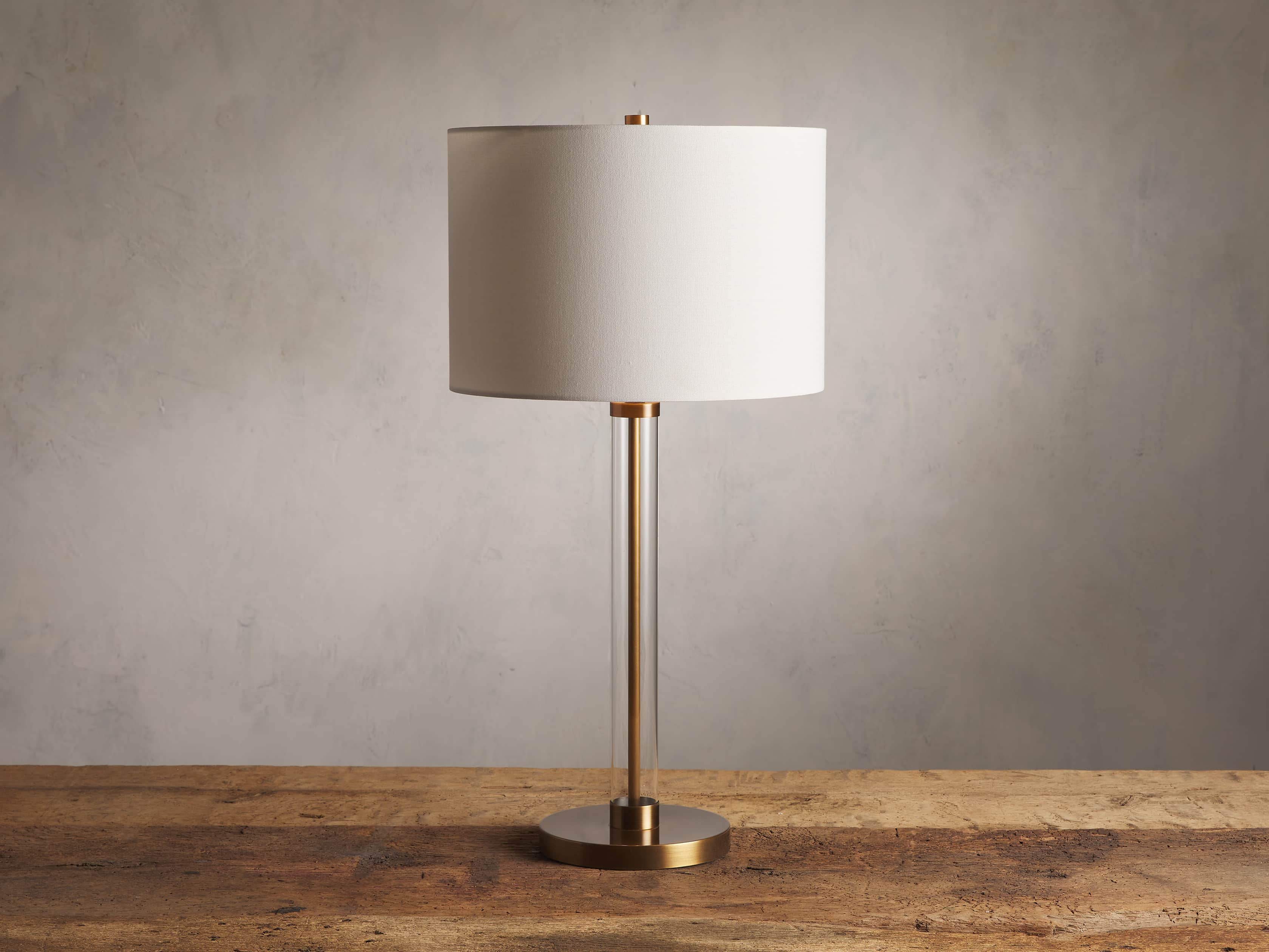 Glass Column Brass Table Lamp, slide 2 of 5