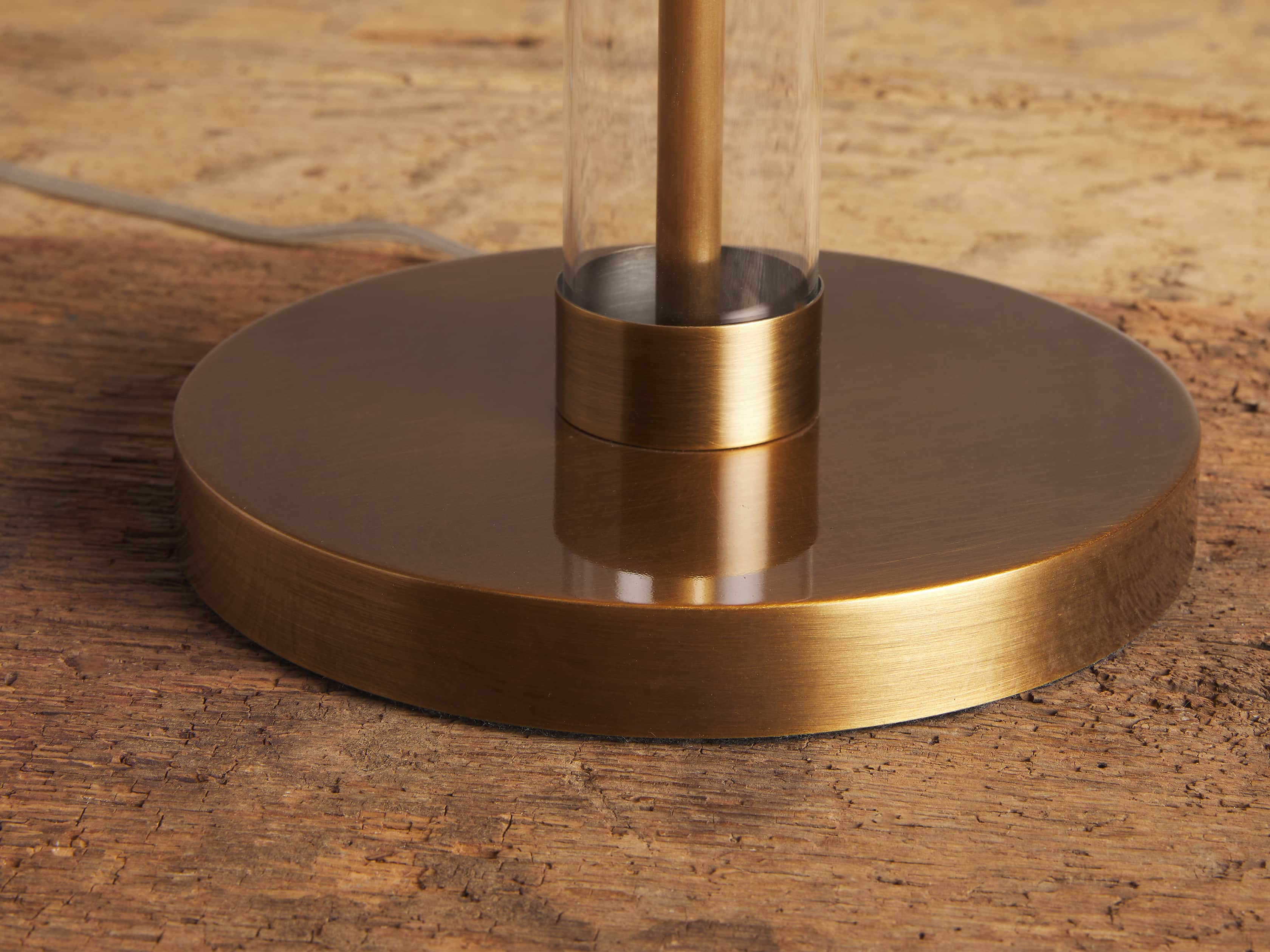 Glass Column Brass Table Lamp, slide 3 of 5