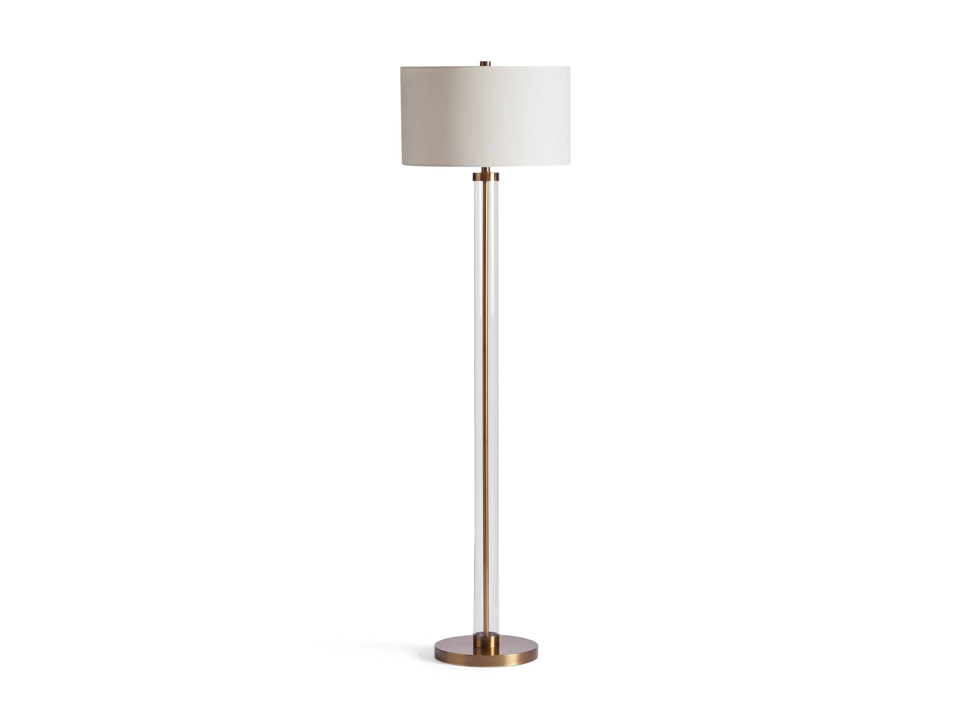 Glass Column Brass Floor Lamp Arhaus Glass Column Brass Floor Lamp Arhaus, Riga Floor Lamp