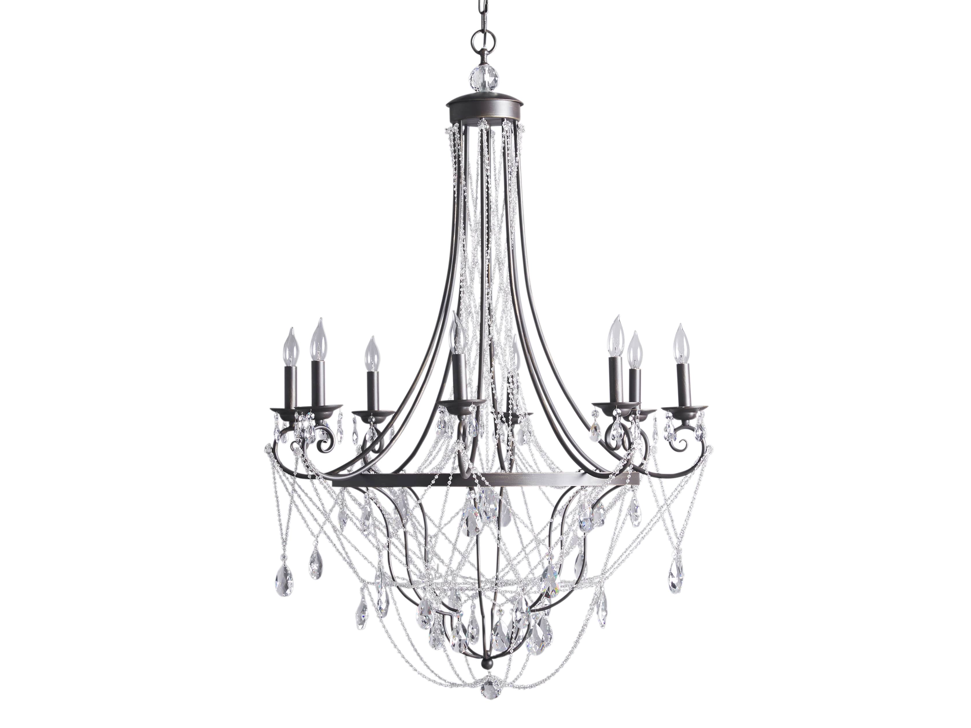 Collier 8 light Chandelier in Bronze, slide 6 of 6