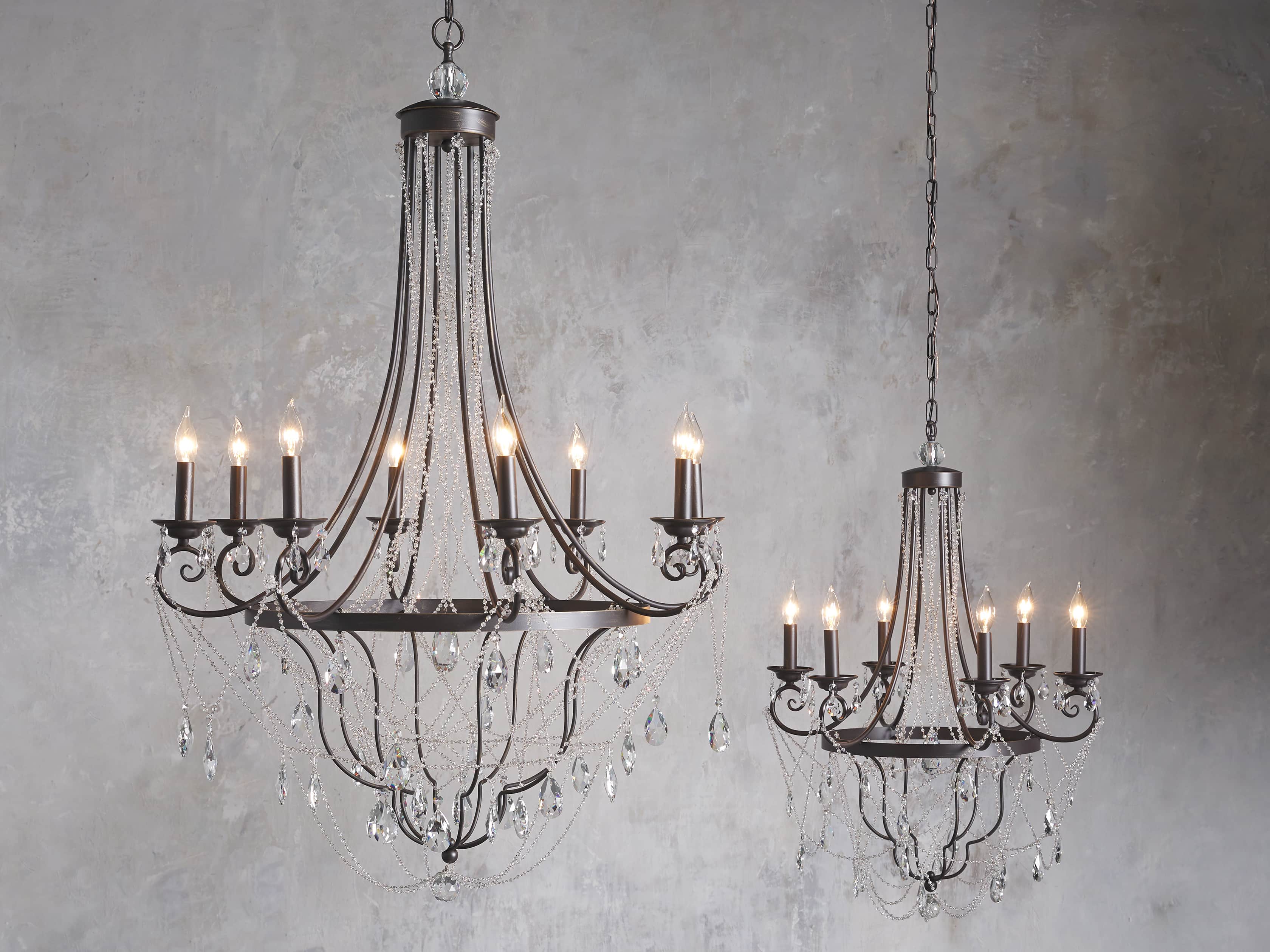 Collier 8 light Chandelier in Bronze, slide 5 of 6