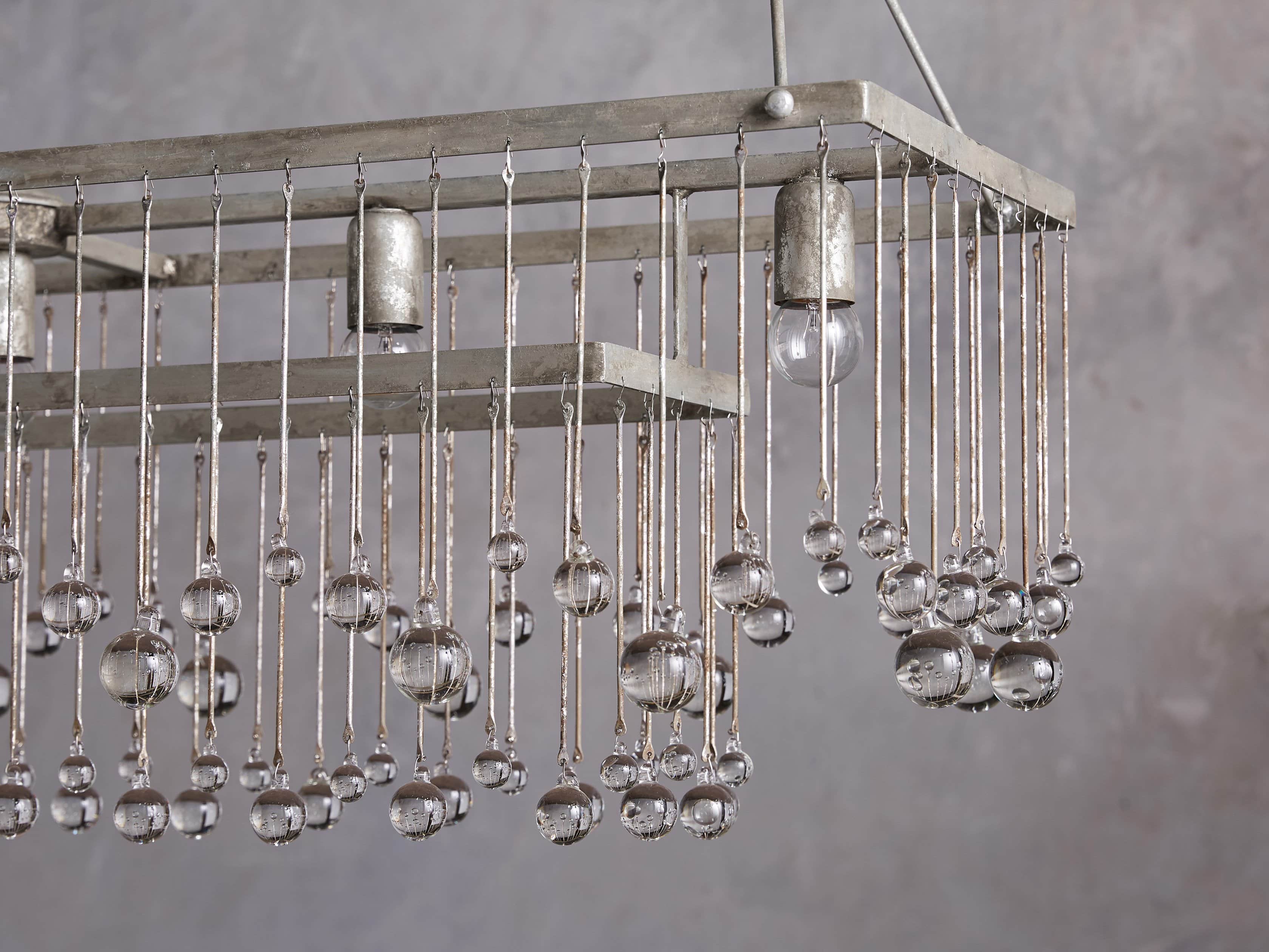 Aubrey Large Rectangle Chandelier in Silver, slide 2 of 6