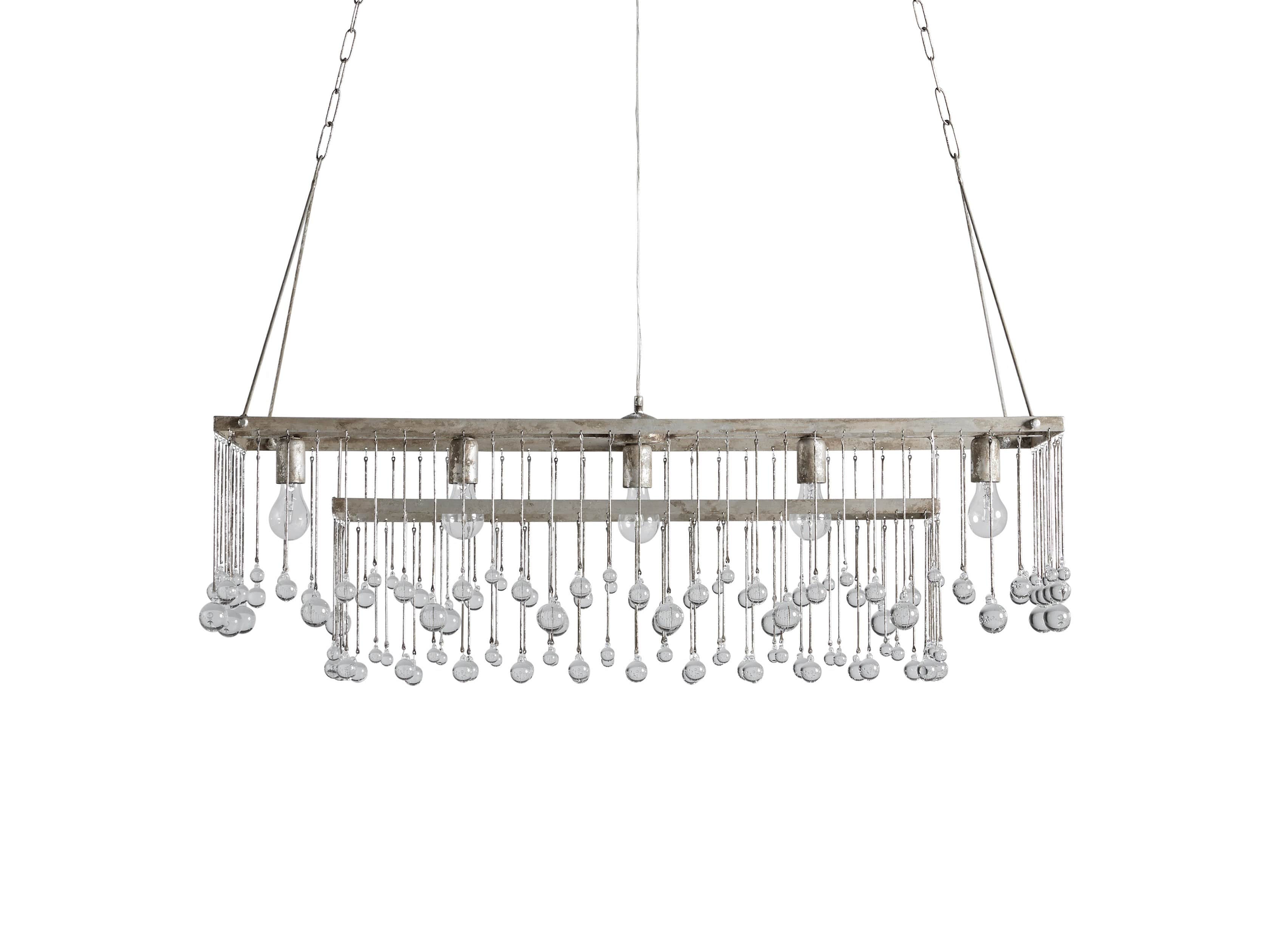 Aubrey Large Rectangle Chandelier in Silver, slide 6 of 6