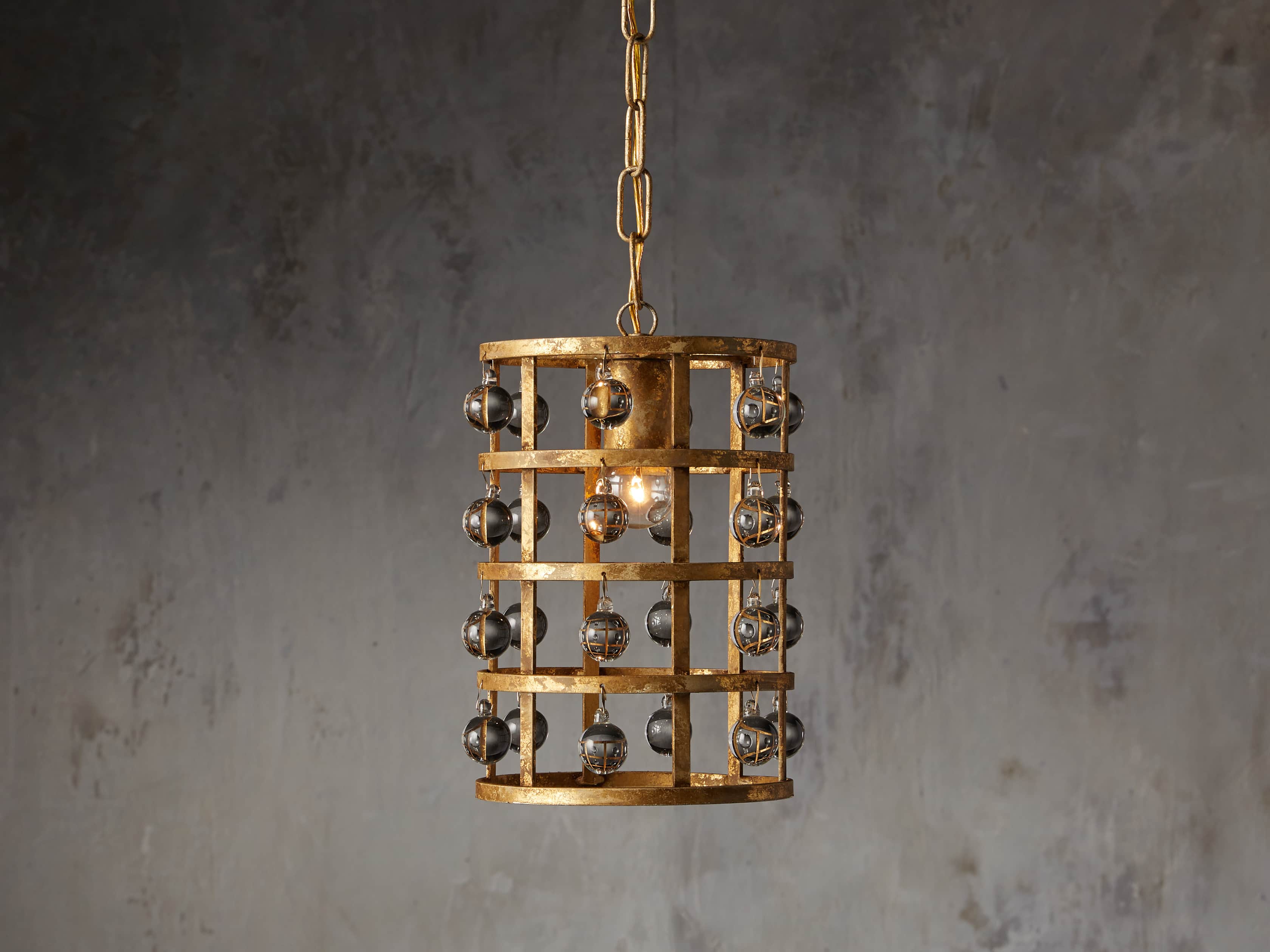 La Cage Pendant in Gold Clay