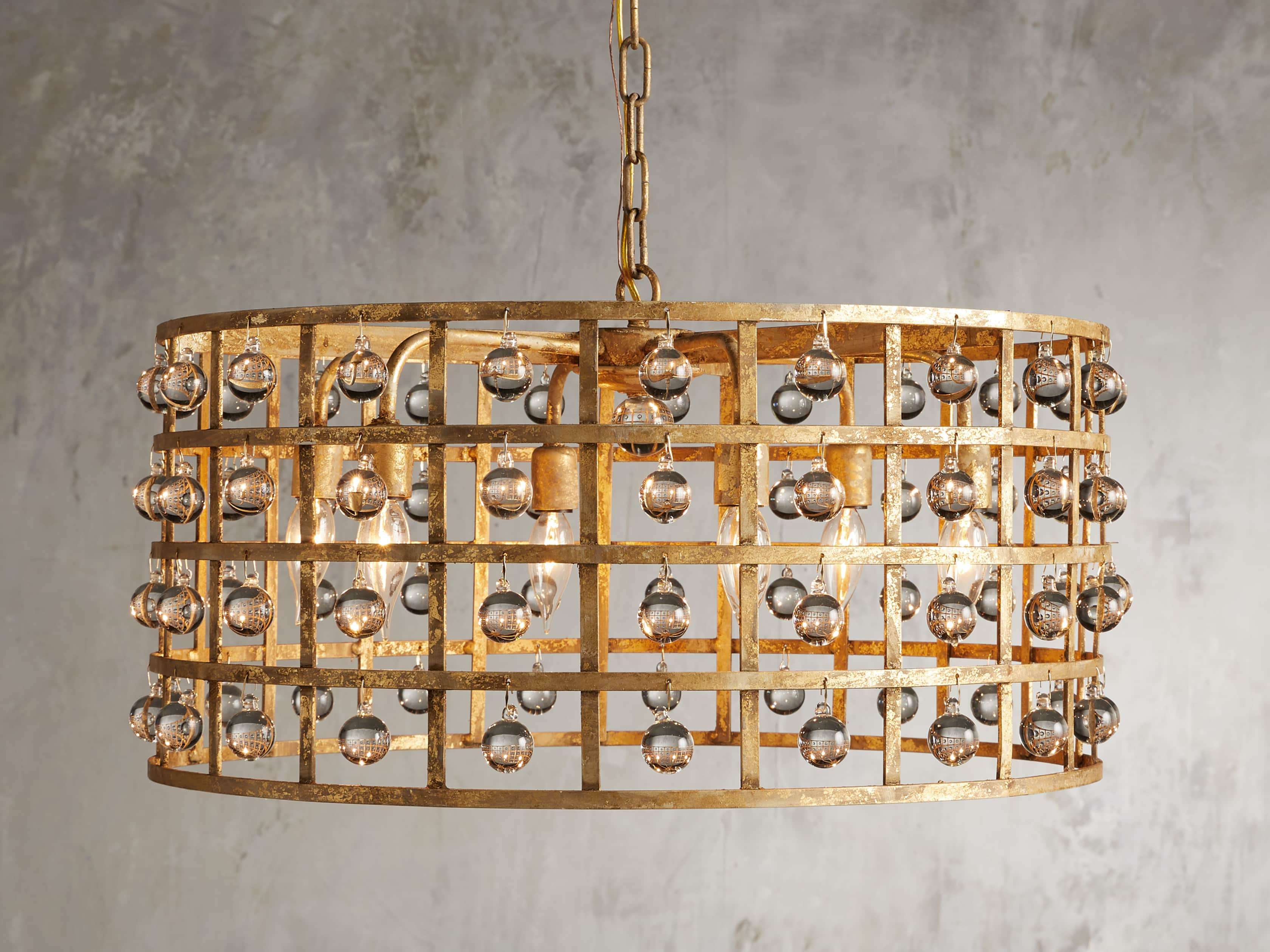 La Cage 6 light Chandelier in Gold Clay