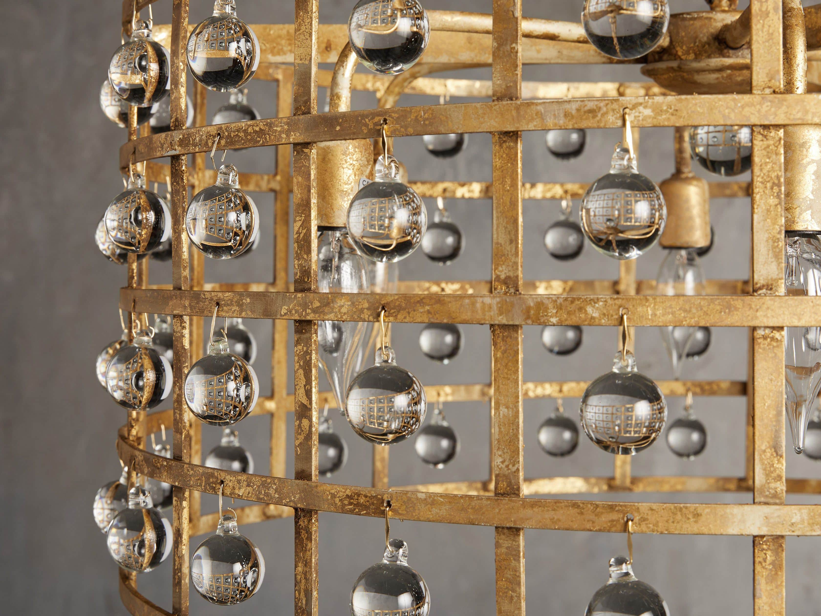 La Cage 6 light Chandelier in Gold Clay