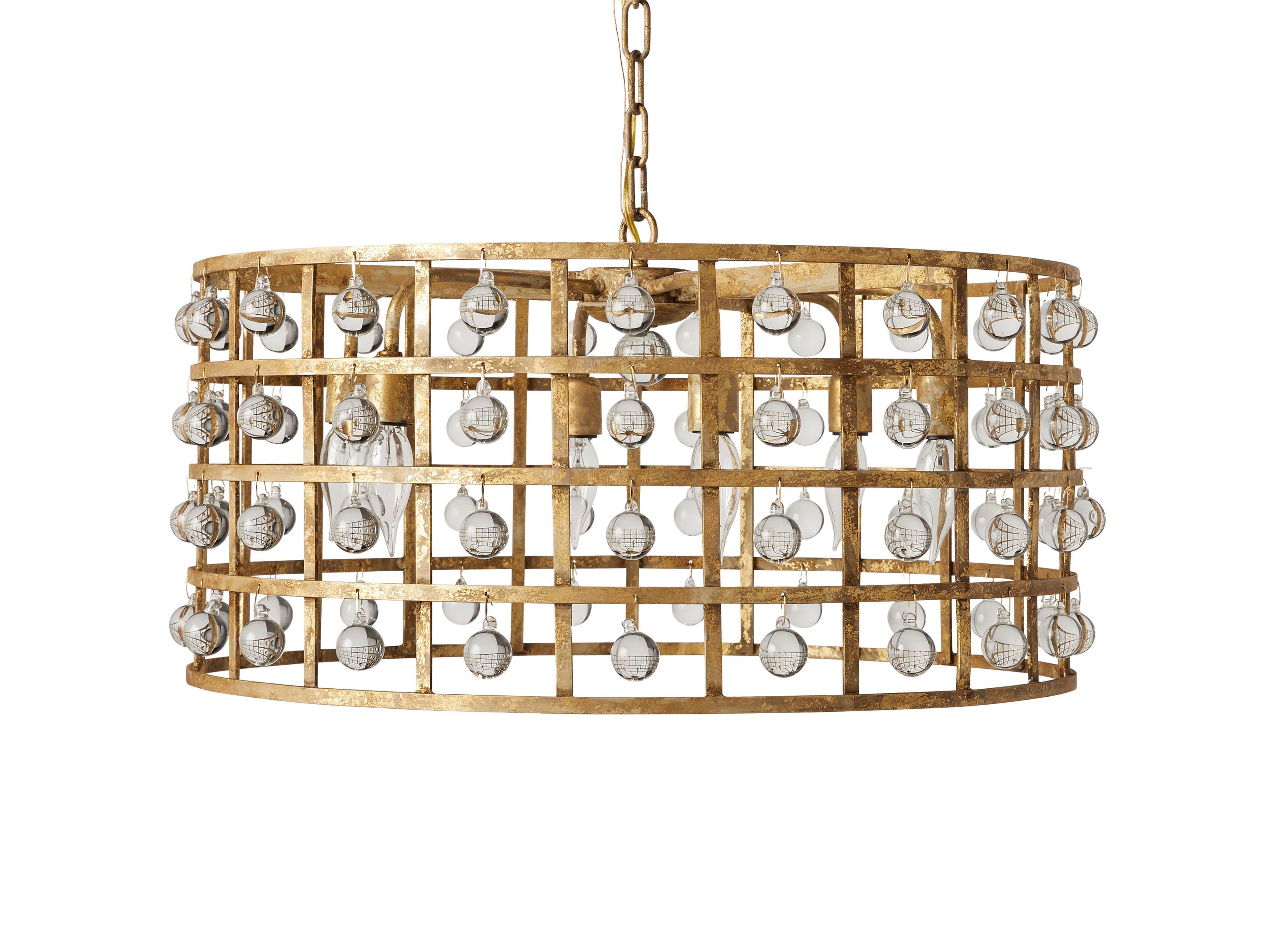 La Cage 6 light Chandelier in Gold Clay
