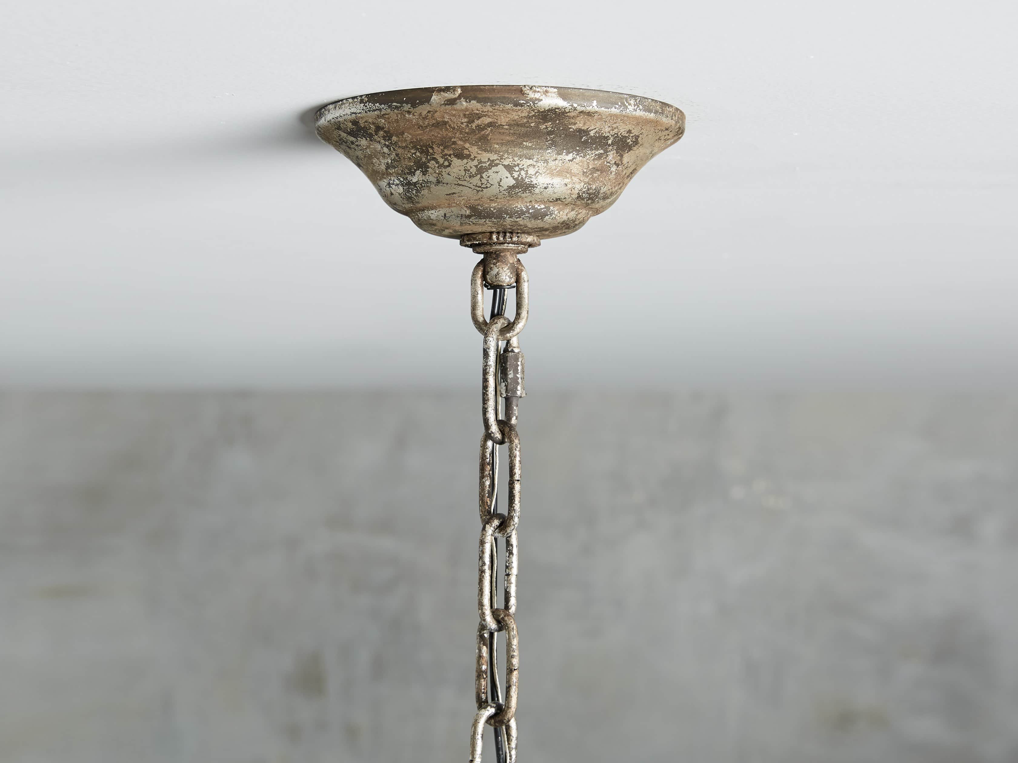 LA CAGE SQUARE CHANDELIER IN SILVER CLAY, slide 4 of 5