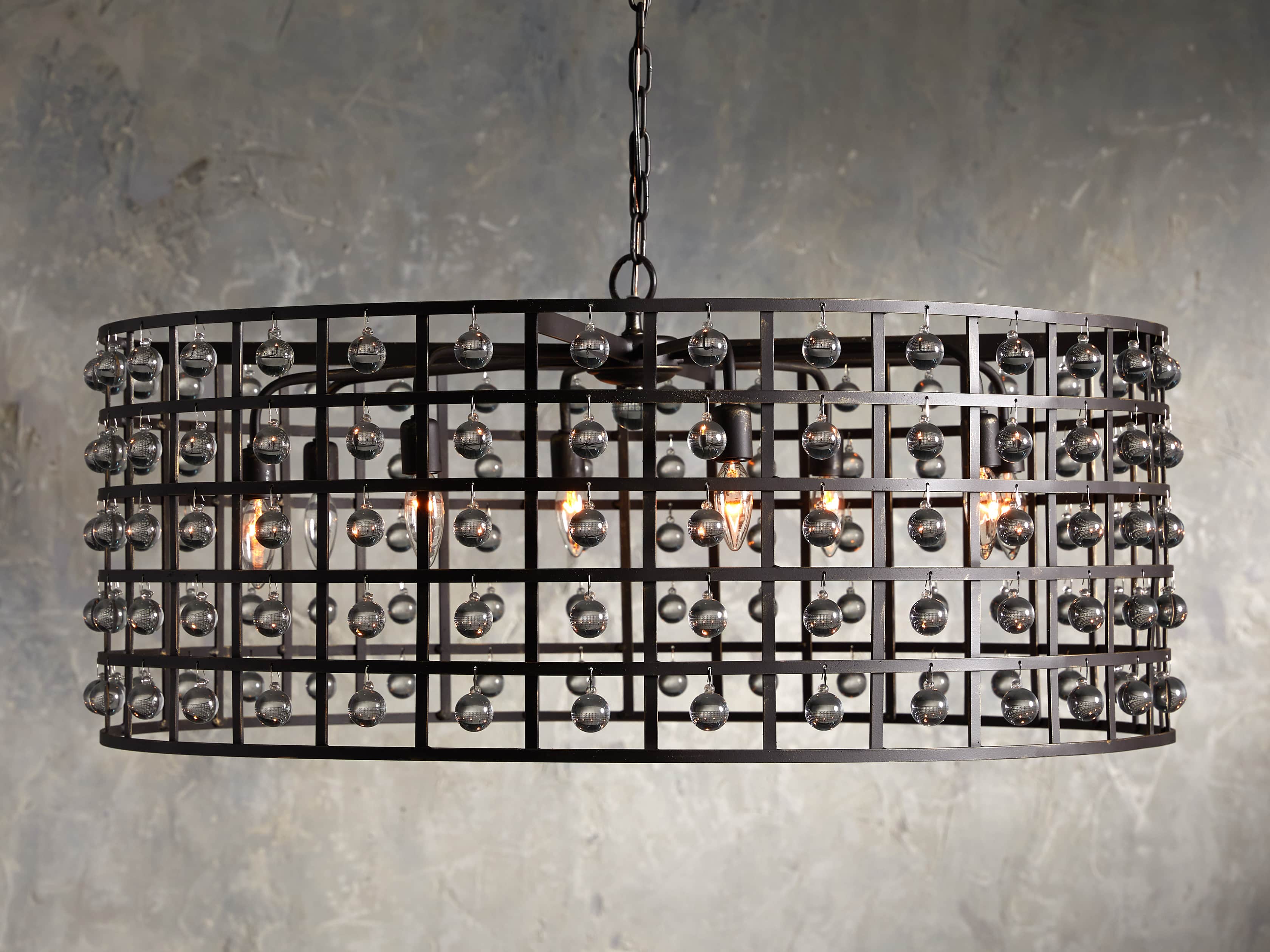 La Cage 36" 8 Light Chandelier in Bronze