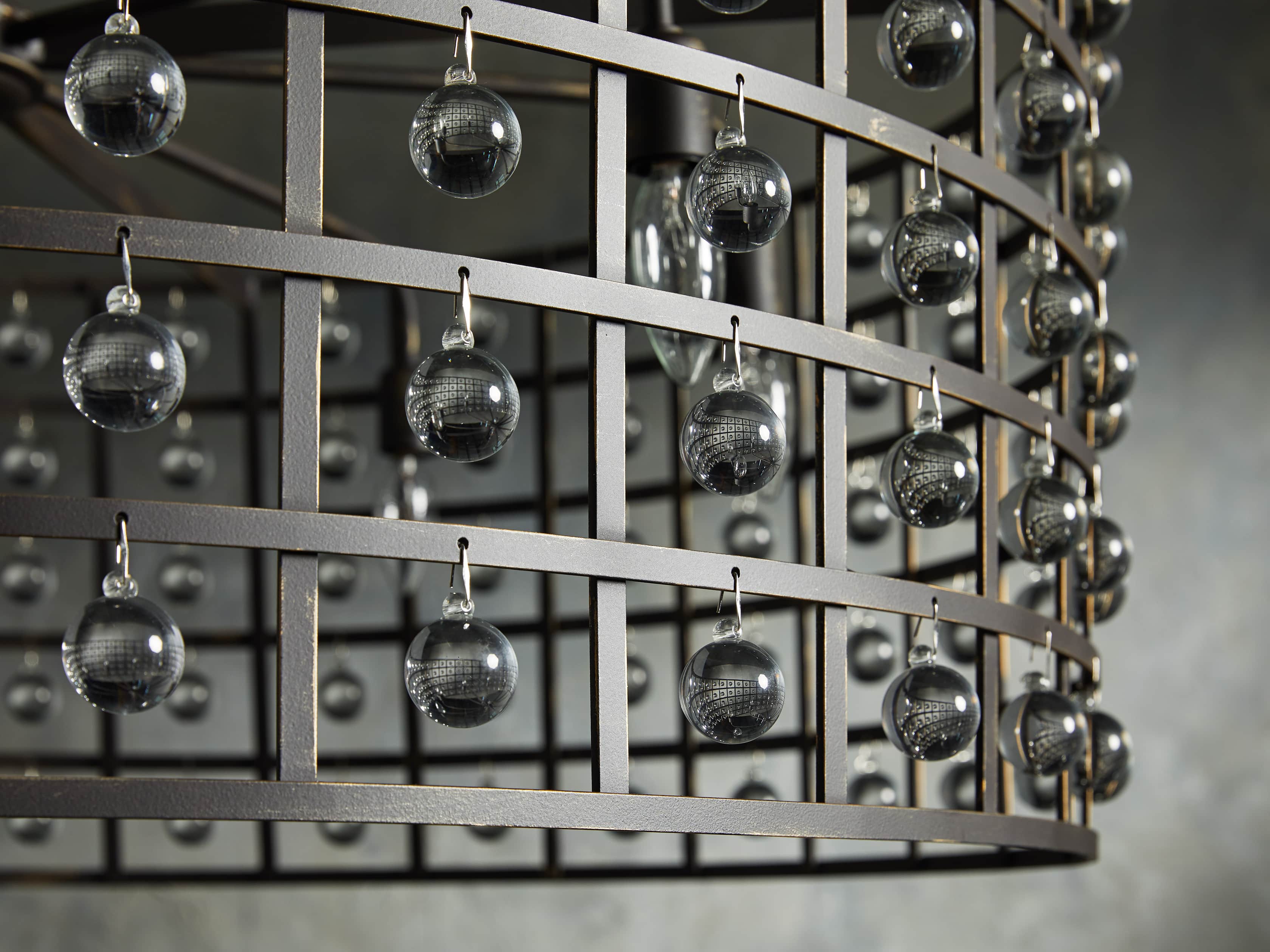 La Cage 36" 8 Light Chandelier in Bronze