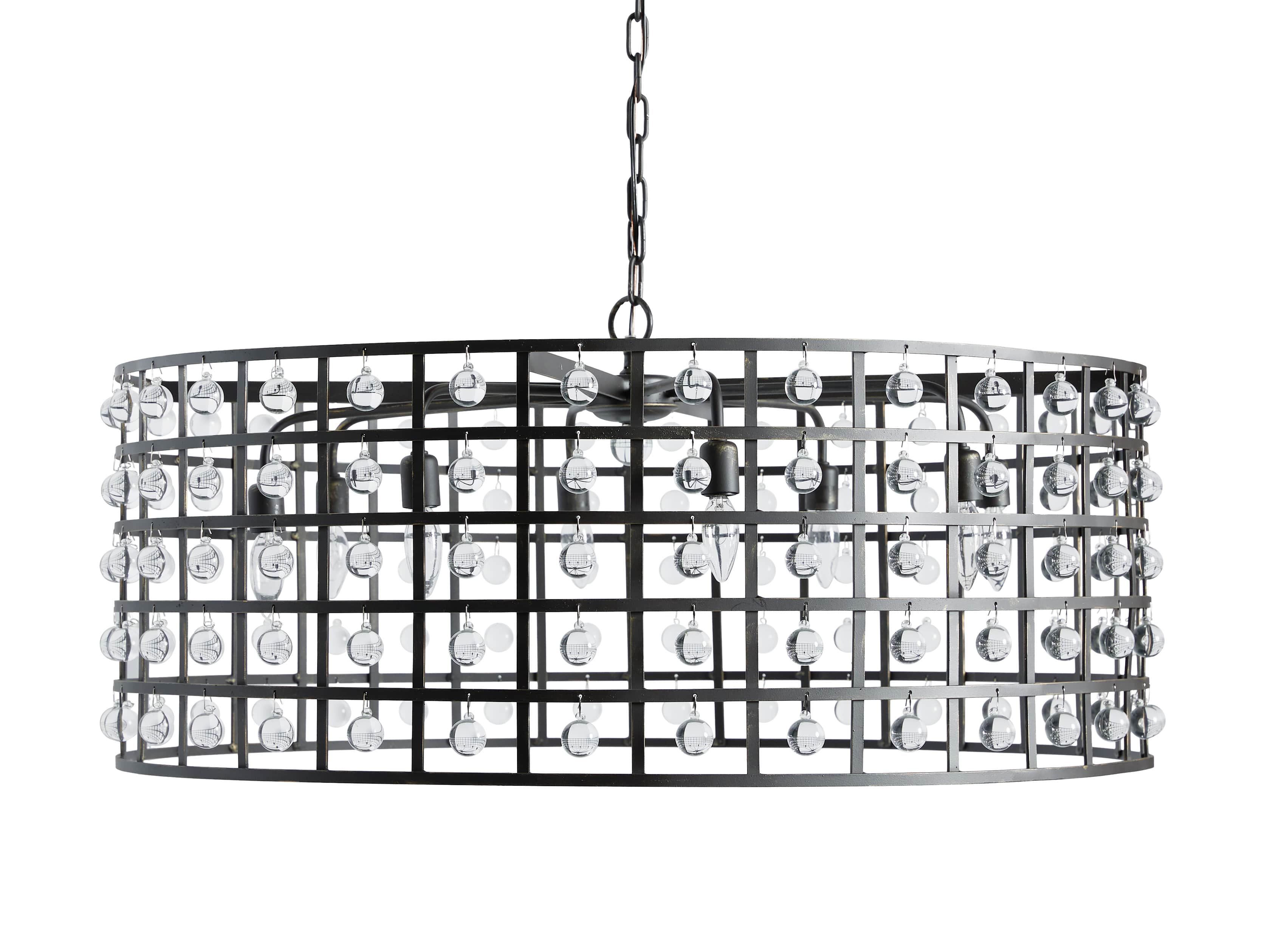 La Cage 36" 8 Light Chandelier in Bronze